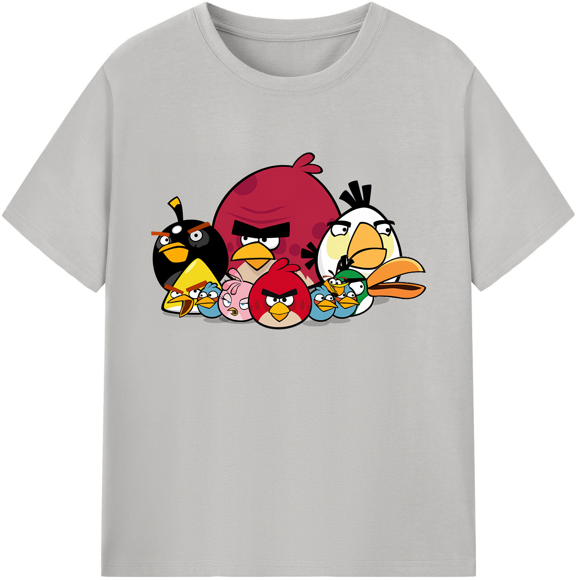 （画像用） Angry Birds アングリーバード 綿100％ メンズ半袖Tシャツ｜肌触りやわらか＆通気性