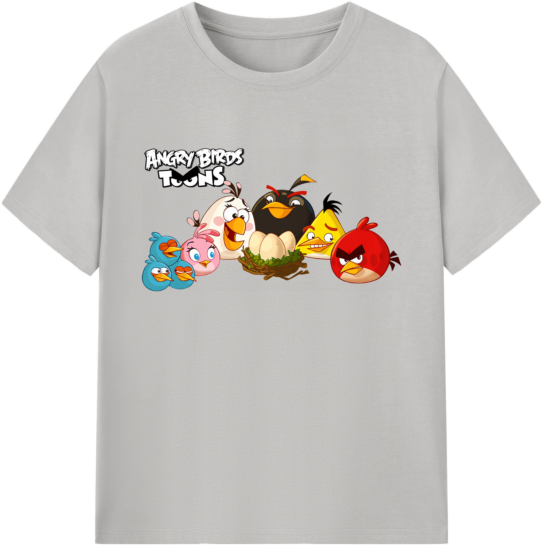 （画像用） Angry Birds アングリーバード 綿100％ メンズ半袖Tシャツ｜肌触りやわらか＆通気性