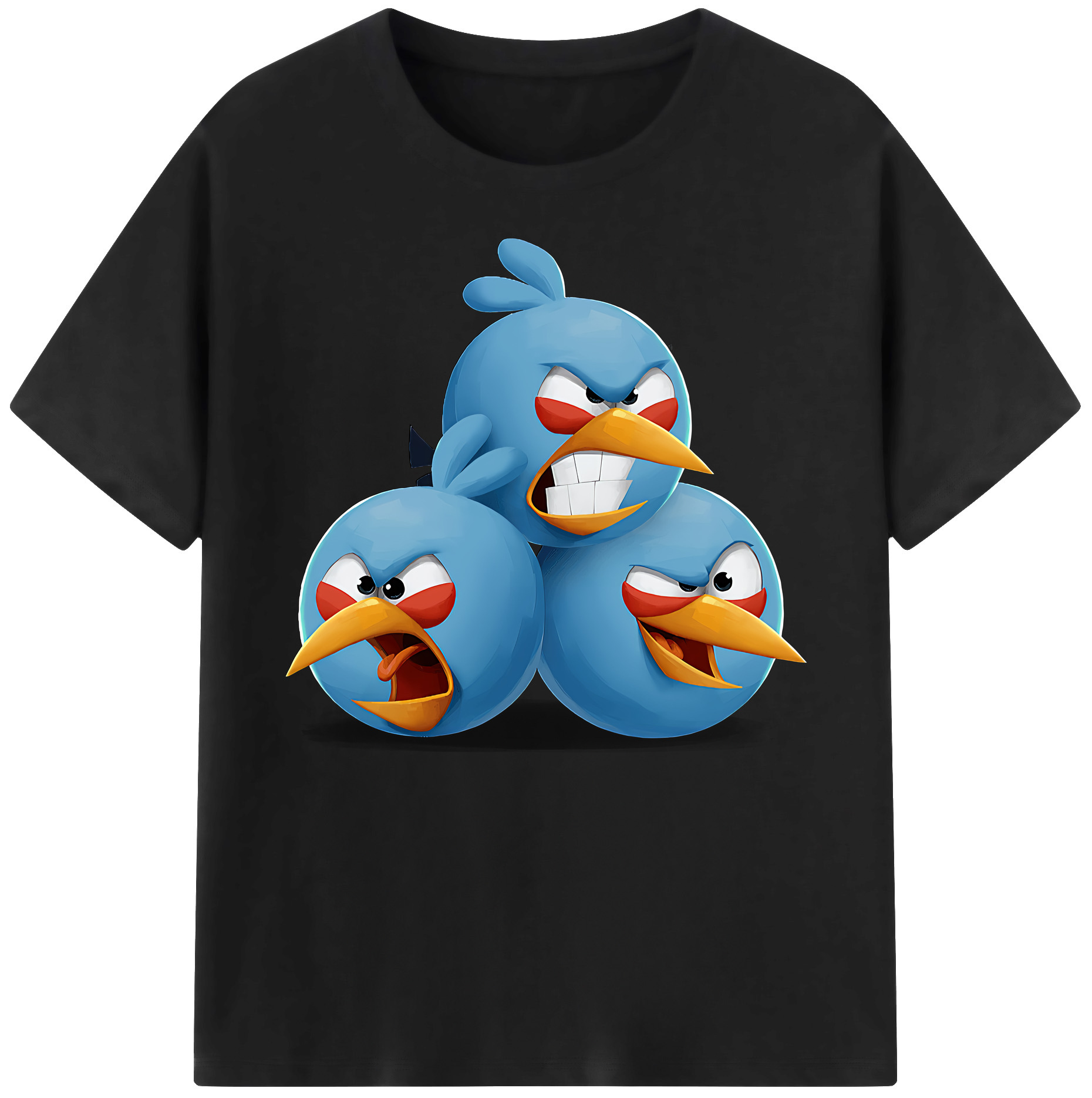 （画像用） Angry Birds アングリーバード 綿100％ メンズ半袖Tシャツ｜肌触りやわらか＆通気性