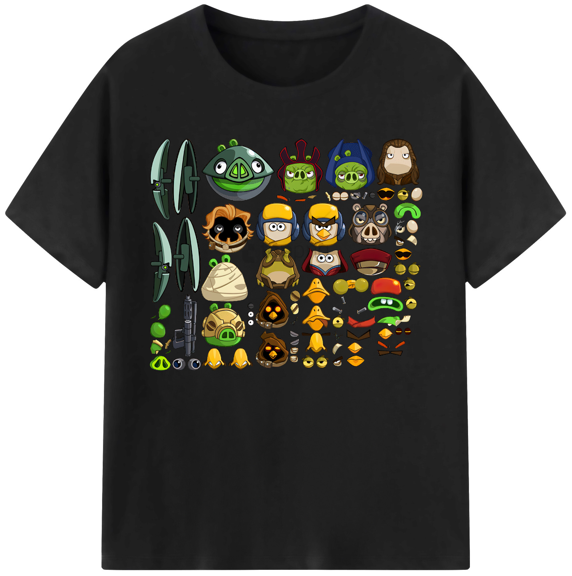 （画像用） Angry Birds アングリーバード 綿100％ メンズ半袖Tシャツ｜肌触りやわらか＆通気性