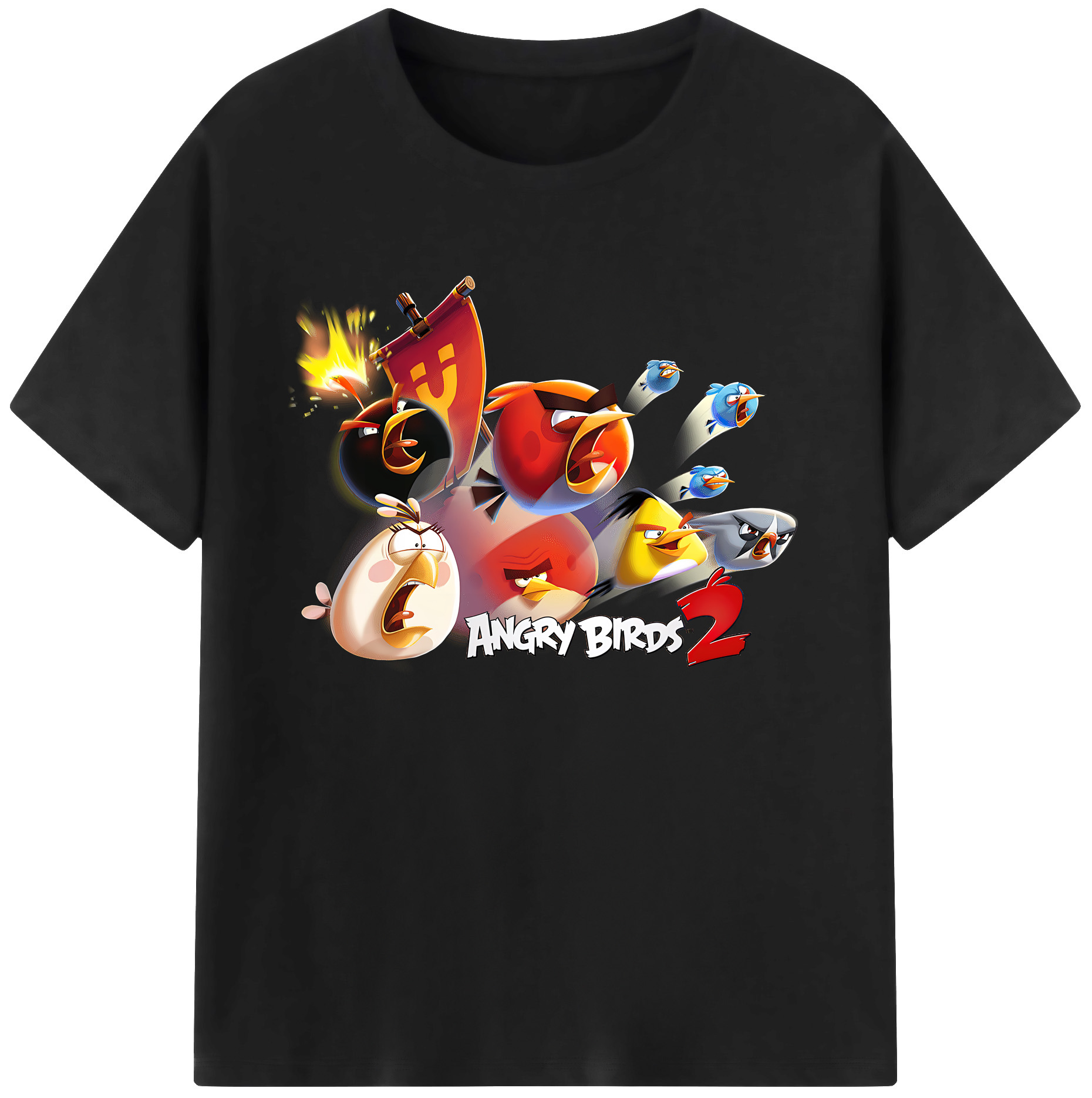 （画像用） Angry Birds アングリーバード 綿100％ メンズ半袖Tシャツ｜肌触りやわらか＆通気性
