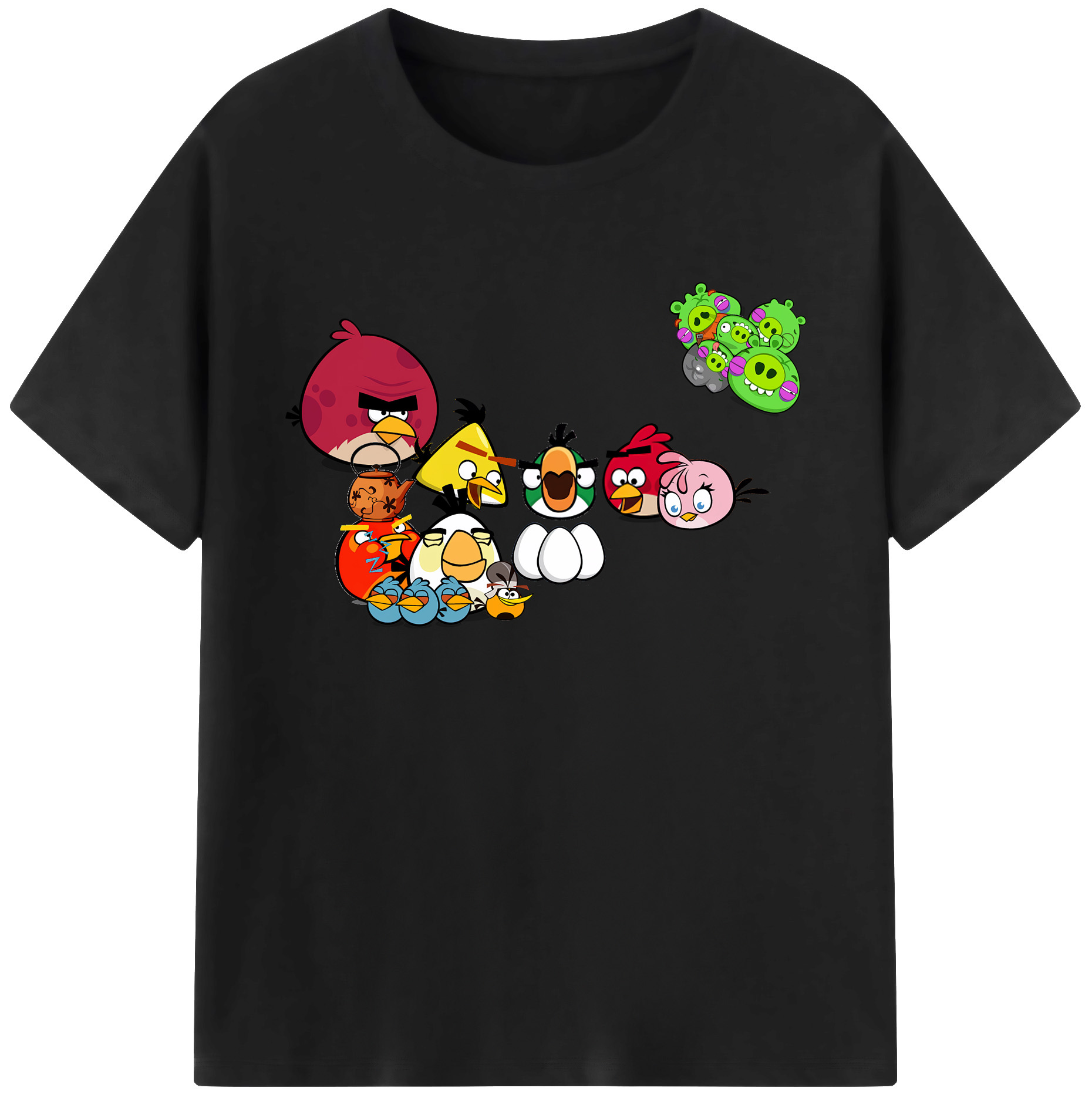 （画像用） Angry Birds アングリーバード 綿100％ メンズ半袖Tシャツ｜肌触りやわらか＆通気性