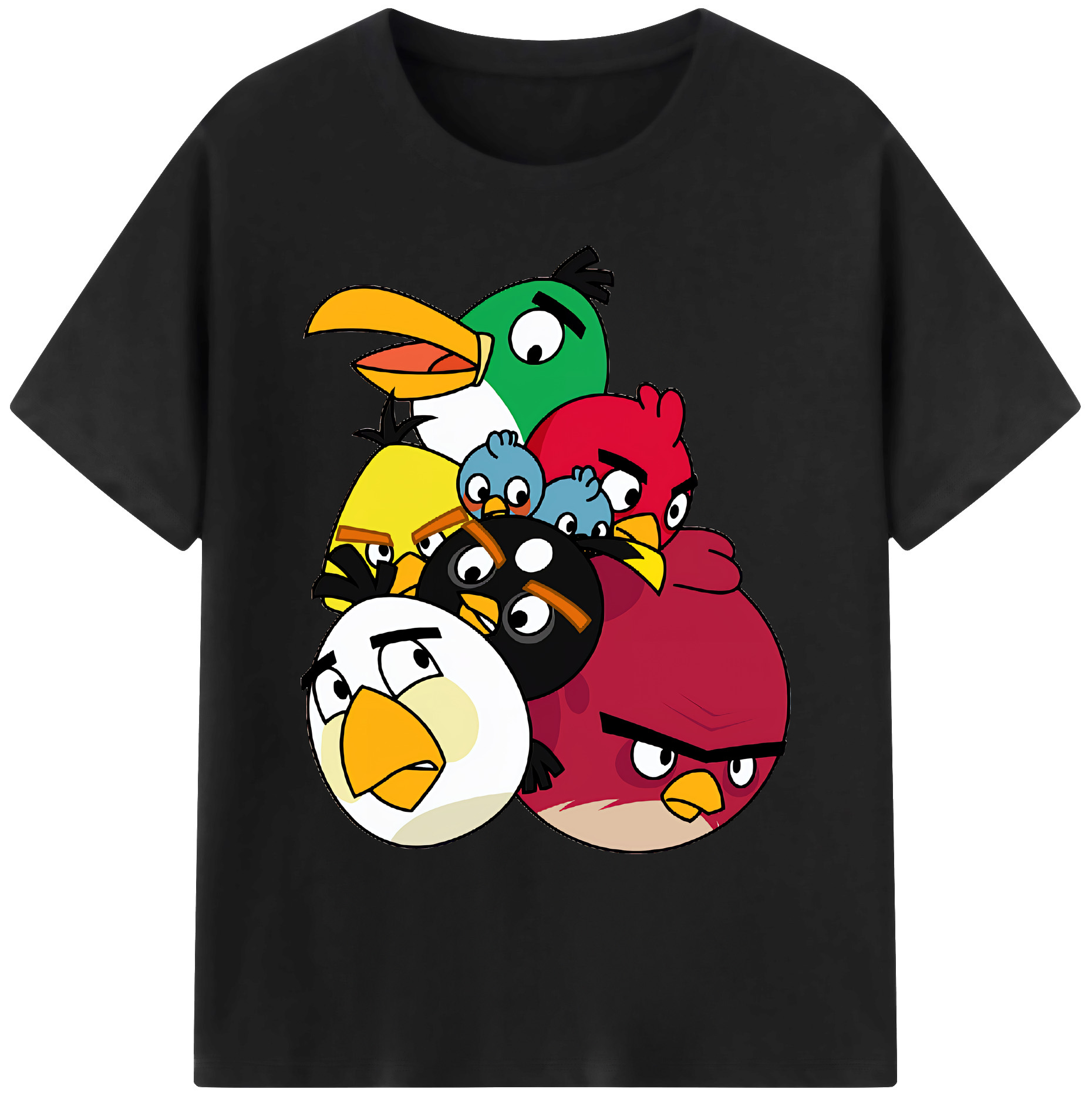 （画像用） Angry Birds アングリーバード 綿100％ メンズ半袖Tシャツ｜肌触りやわらか＆通気性
