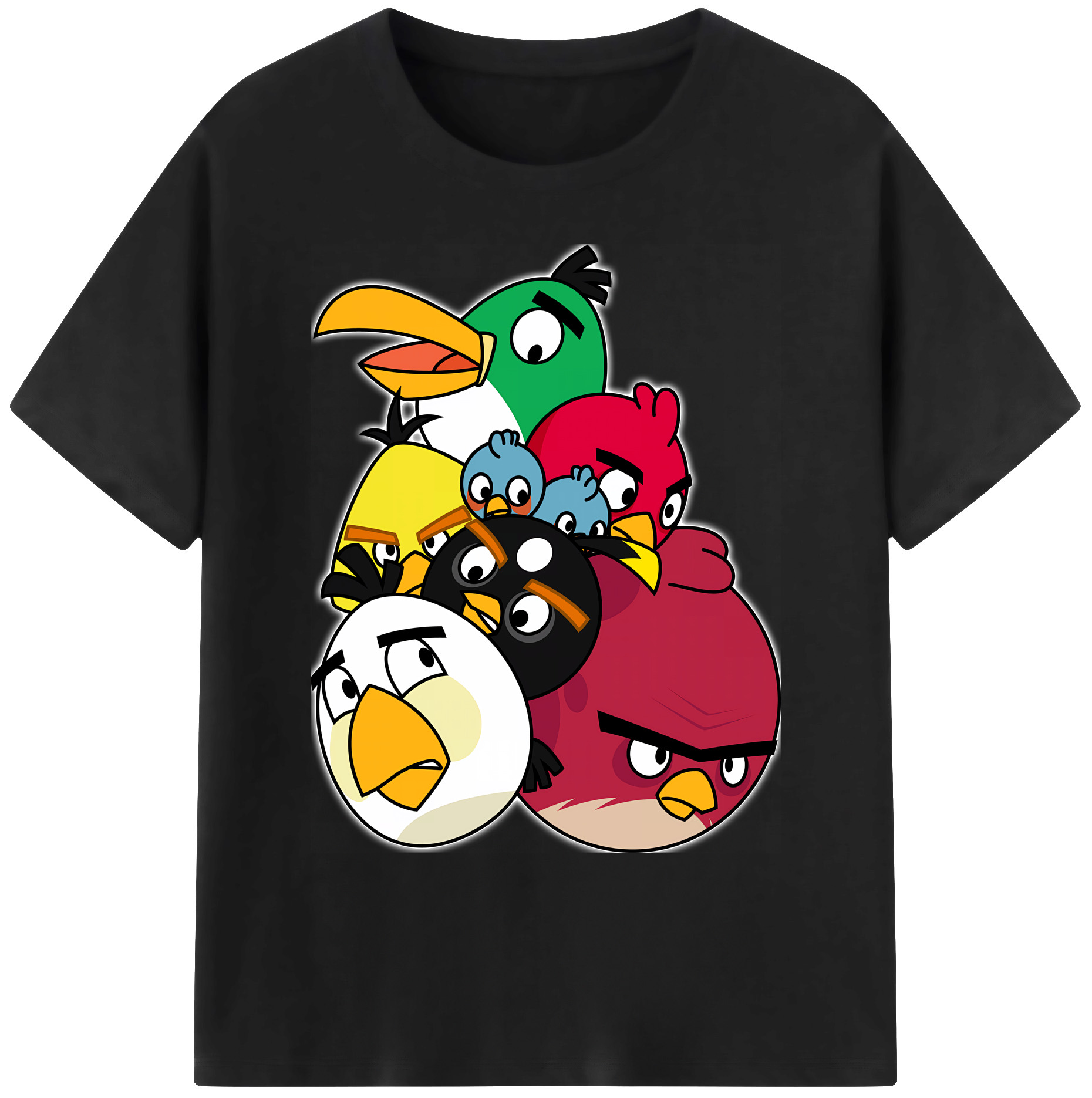 （画像用） Angry Birds アングリーバード 綿100％ メンズ半袖Tシャツ｜肌触りやわらか＆通気性