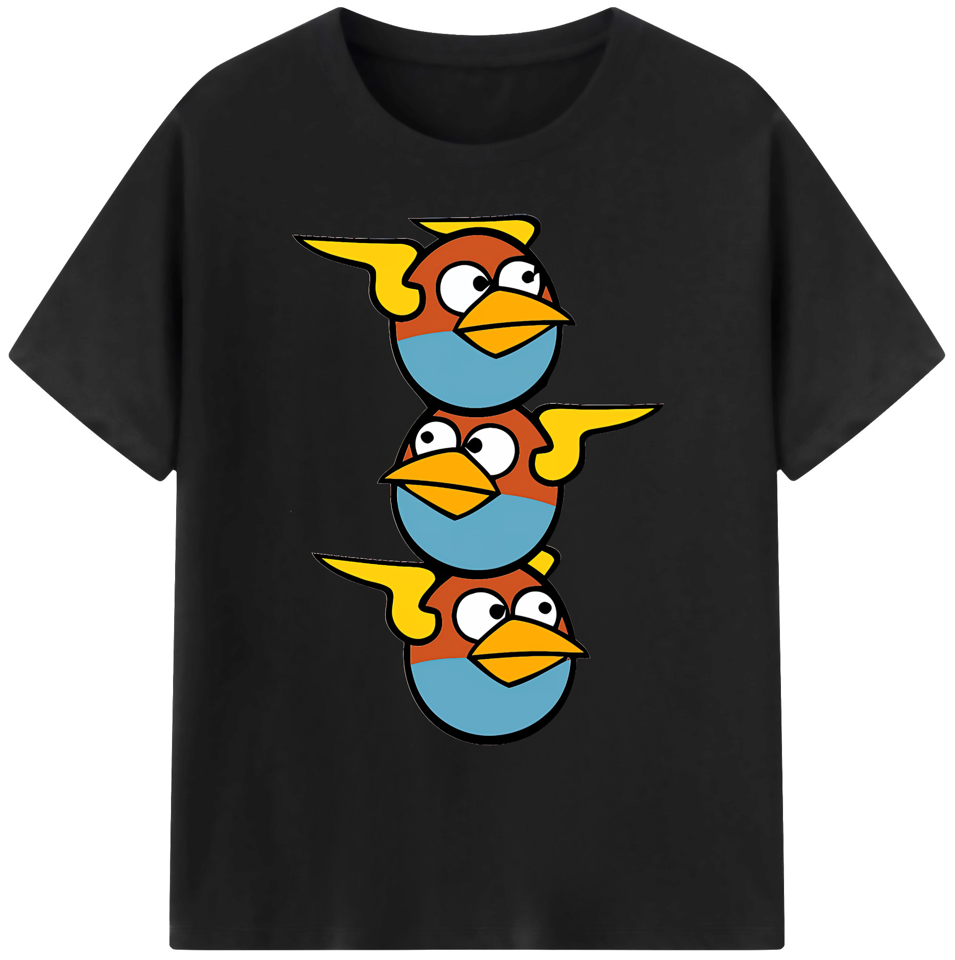（画像用） Angry Birds アングリーバード 綿100％ メンズ半袖Tシャツ｜肌触りやわらか＆通気性