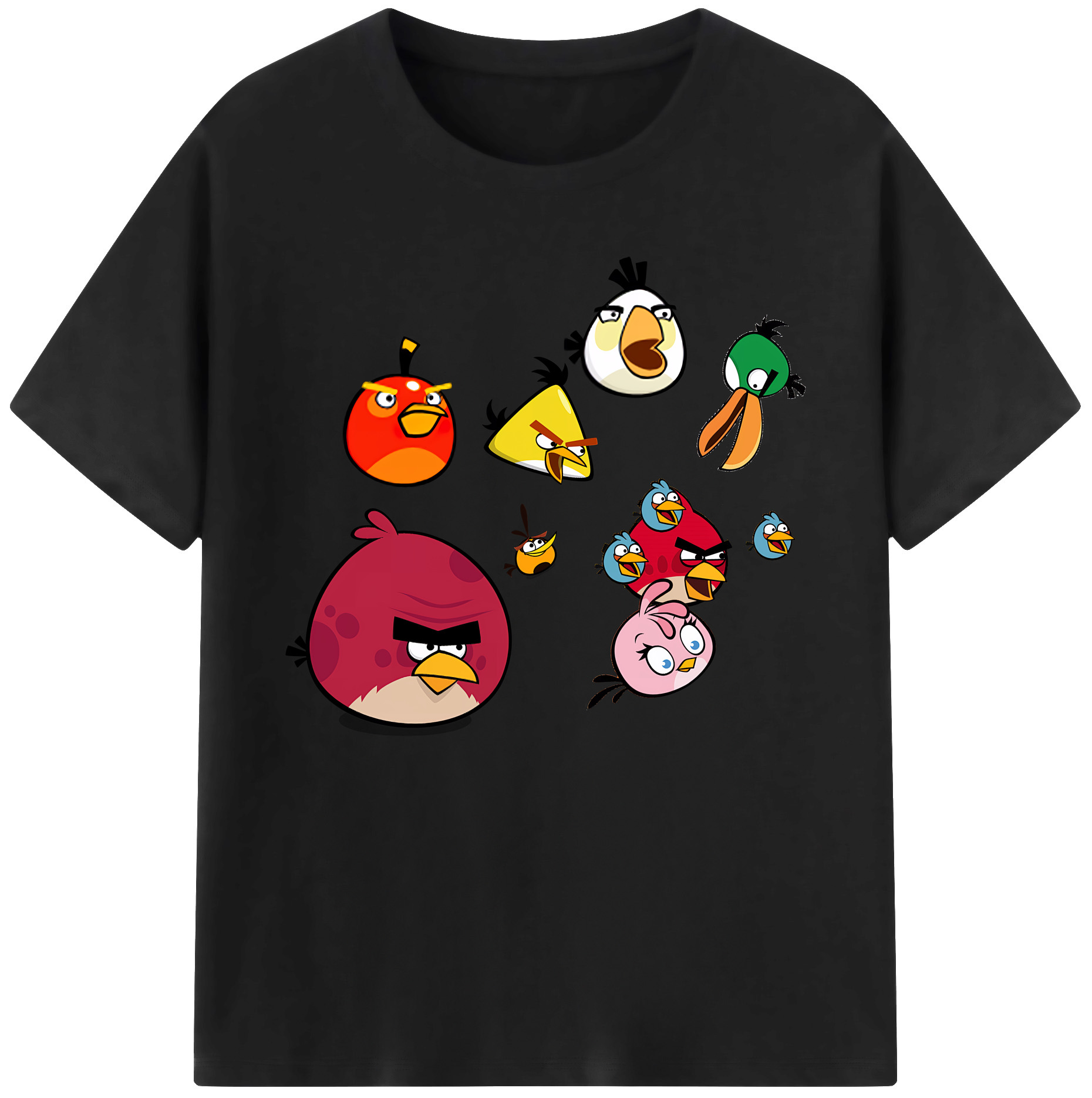 （画像用） Angry Birds アングリーバード 綿100％ メンズ半袖Tシャツ｜肌触りやわらか＆通気性