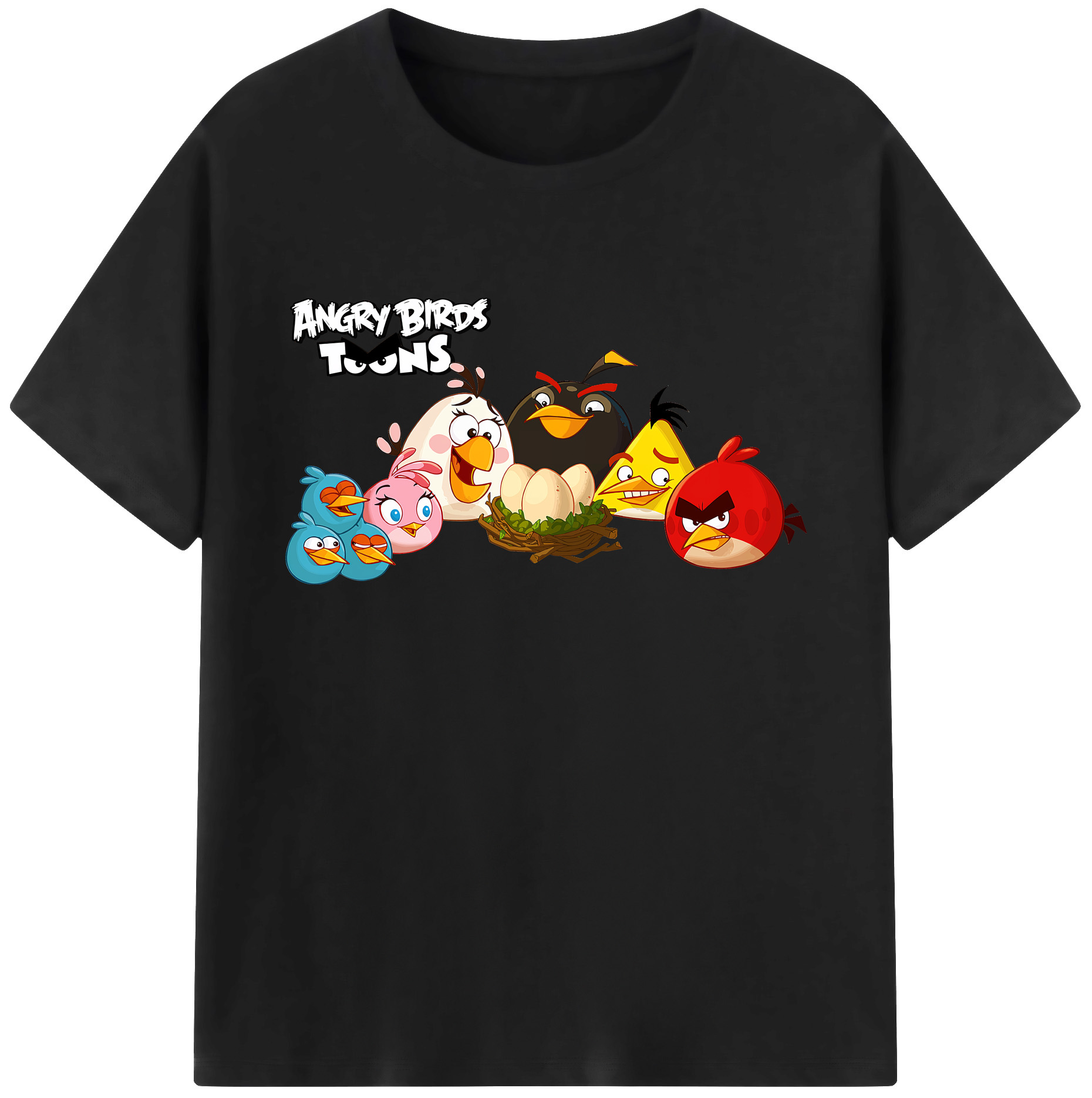 （画像用） Angry Birds アングリーバード 綿100％ メンズ半袖Tシャツ｜肌触りやわらか＆通気性