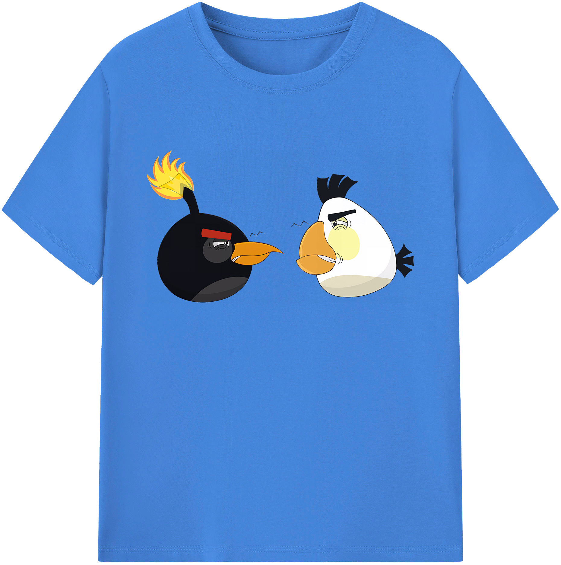 （画像用） Angry Birds アングリーバード 綿100％ メンズ半袖Tシャツ｜肌触りやわらか＆通気性