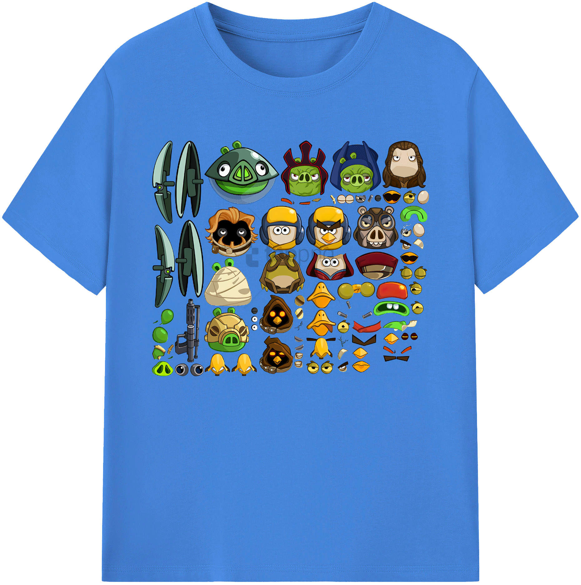 （画像用） Angry Birds アングリーバード 綿100％ メンズ半袖Tシャツ｜肌触りやわらか＆通気性