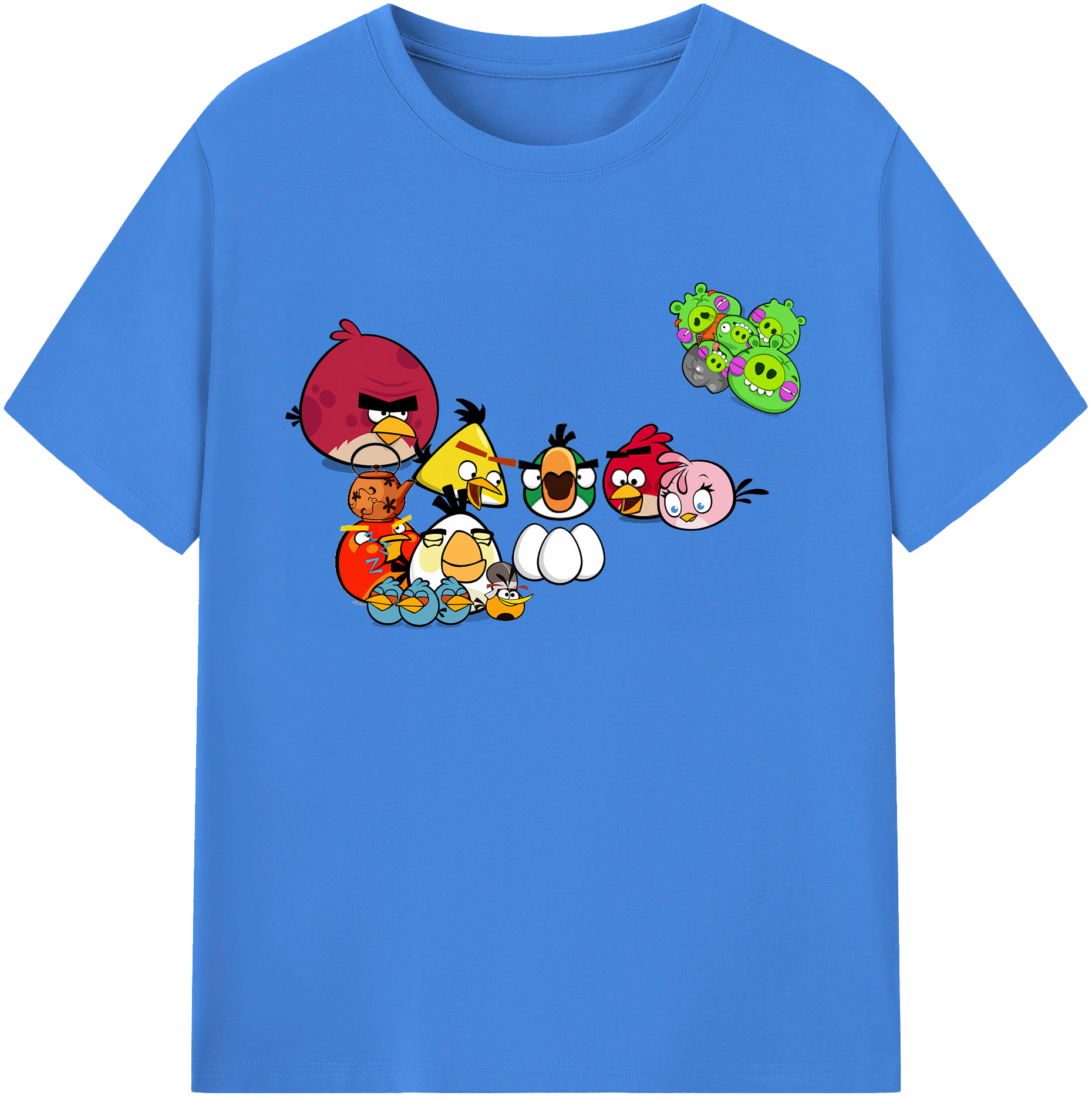 （画像用） Angry Birds アングリーバード 綿100％ メンズ半袖Tシャツ｜肌触りやわらか＆通気性
