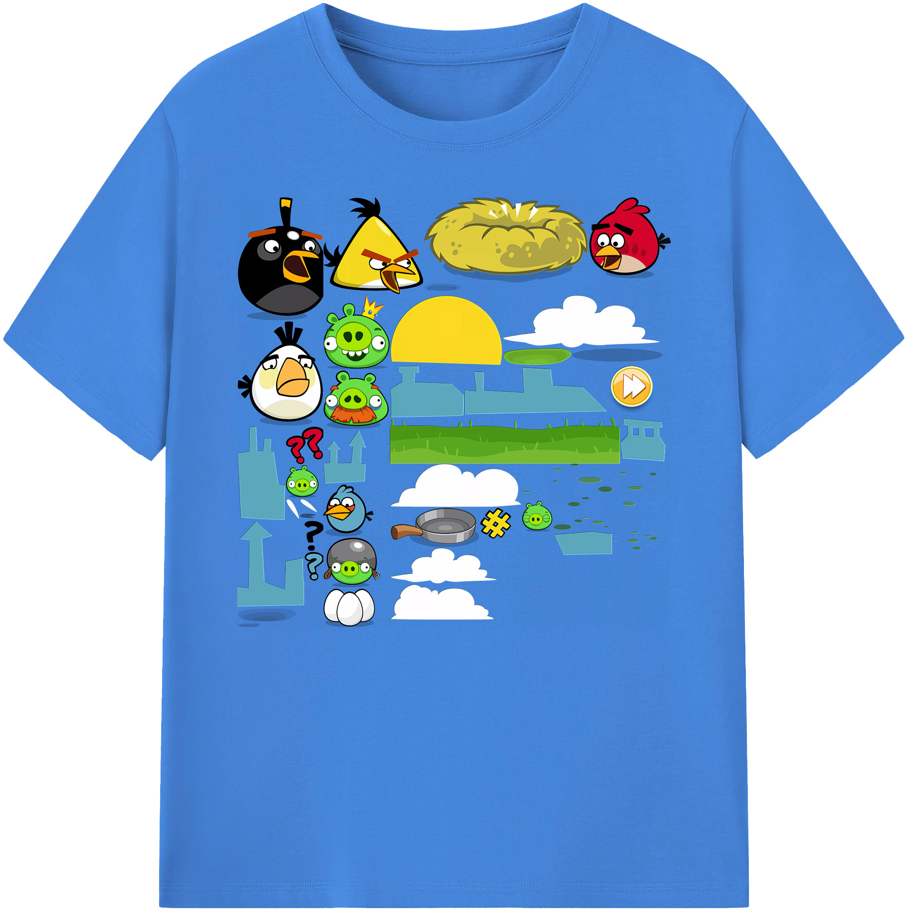 （画像用） Angry Birds アングリーバード 綿100％ メンズ半袖Tシャツ｜肌触りやわらか＆通気性
