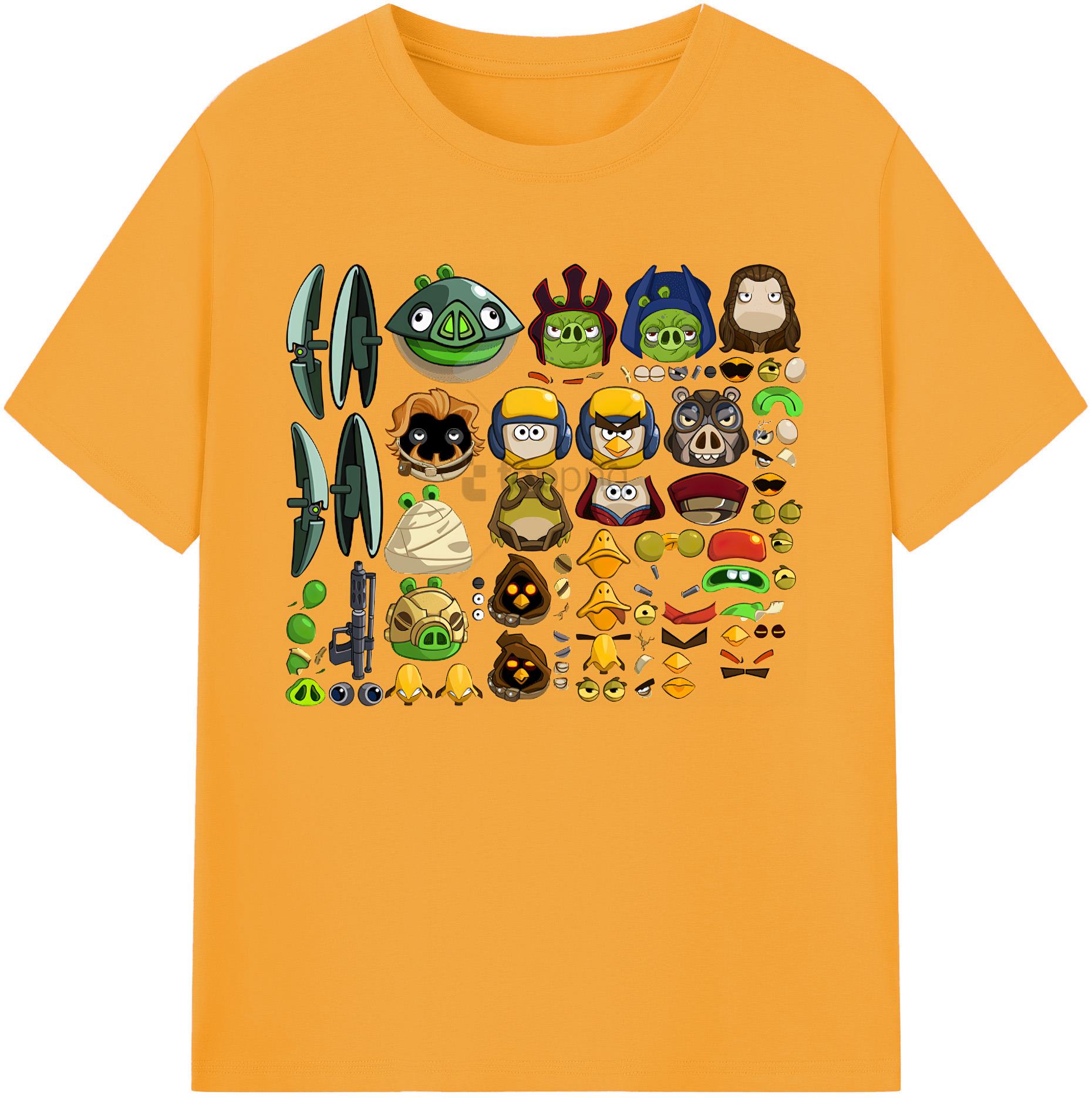 （画像用） Angry Birds アングリーバード 綿100％ メンズ半袖Tシャツ｜肌触りやわらか＆通気性