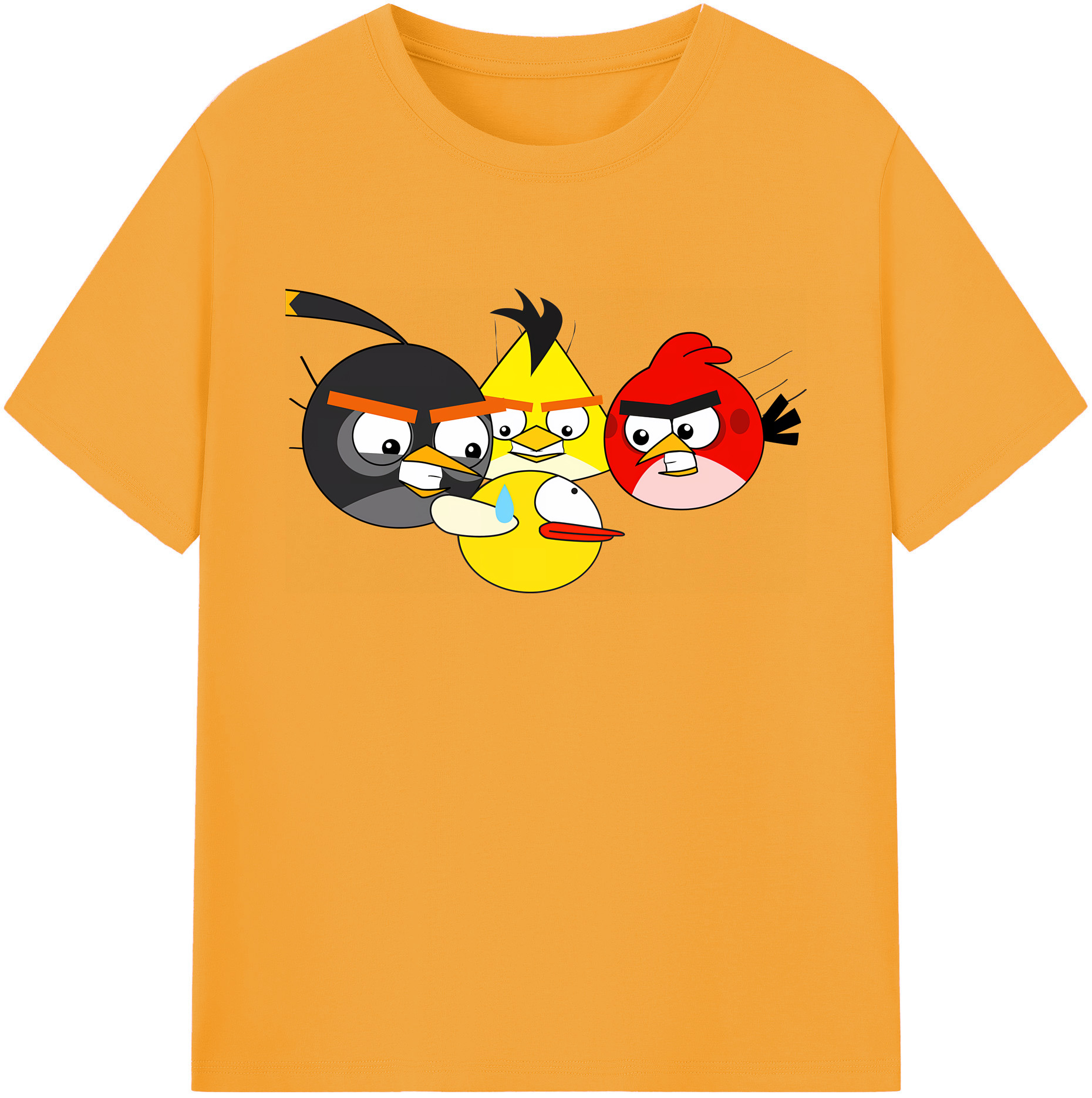 （画像用） Angry Birds アングリーバード 綿100％ メンズ半袖Tシャツ｜肌触りやわらか＆通気性