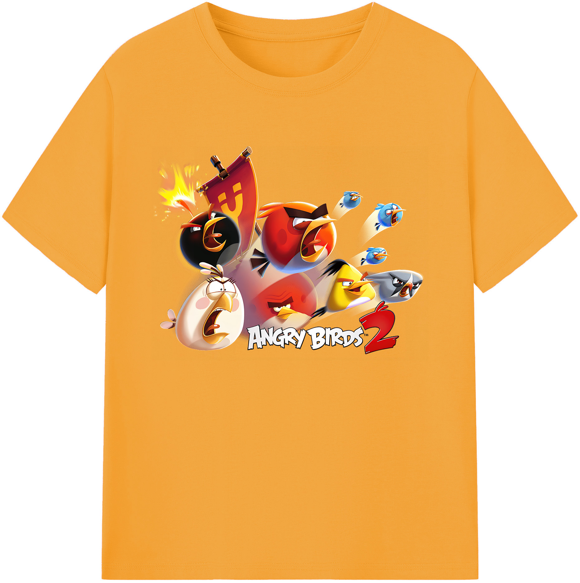 （画像用） Angry Birds アングリーバード 綿100％ メンズ半袖Tシャツ｜肌触りやわらか＆通気性