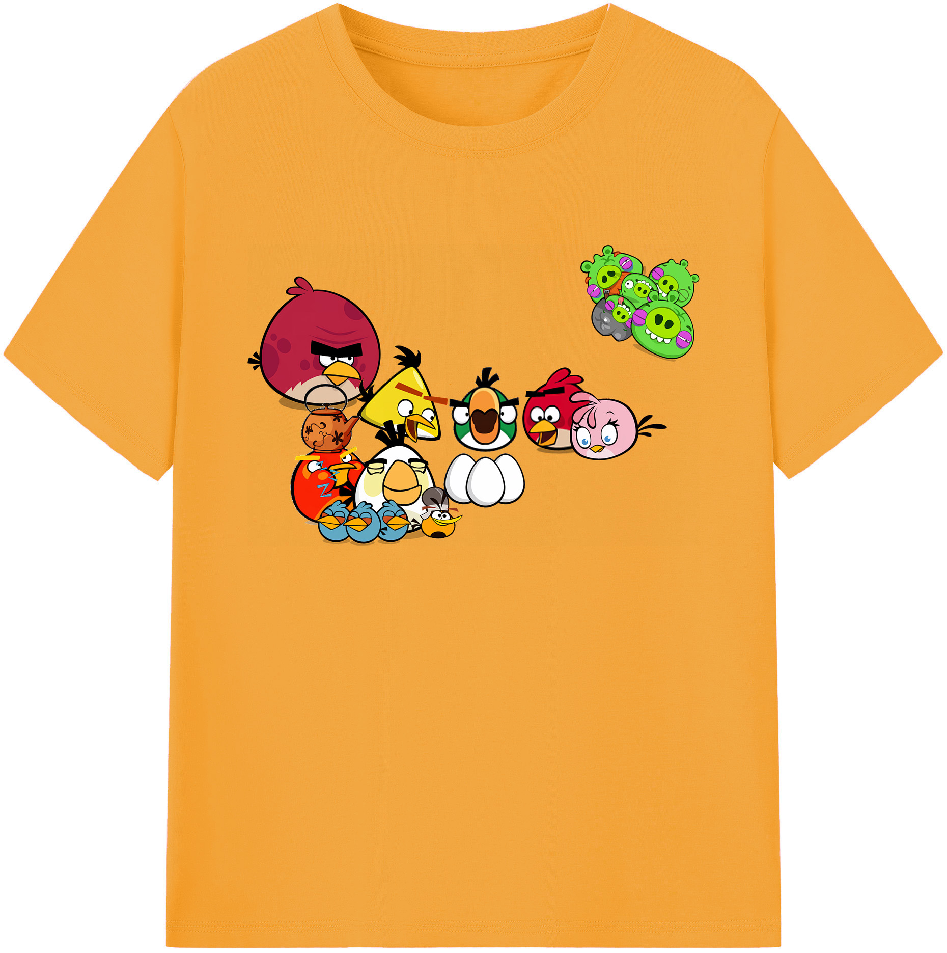 （画像用） Angry Birds アングリーバード 綿100％ メンズ半袖Tシャツ｜肌触りやわらか＆通気性