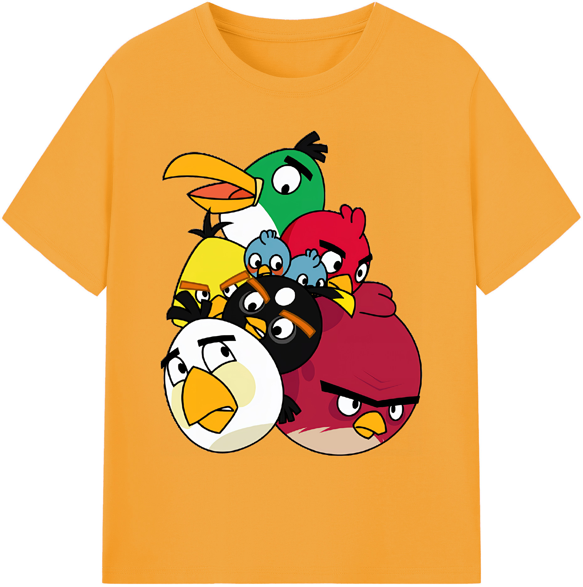（画像用） Angry Birds アングリーバード 綿100％ メンズ半袖Tシャツ｜肌触りやわらか＆通気性