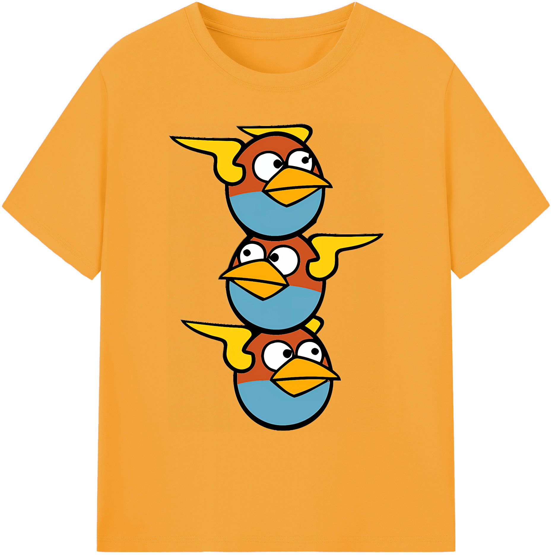 （画像用） Angry Birds アングリーバード 綿100％ メンズ半袖Tシャツ｜肌触りやわらか＆通気性