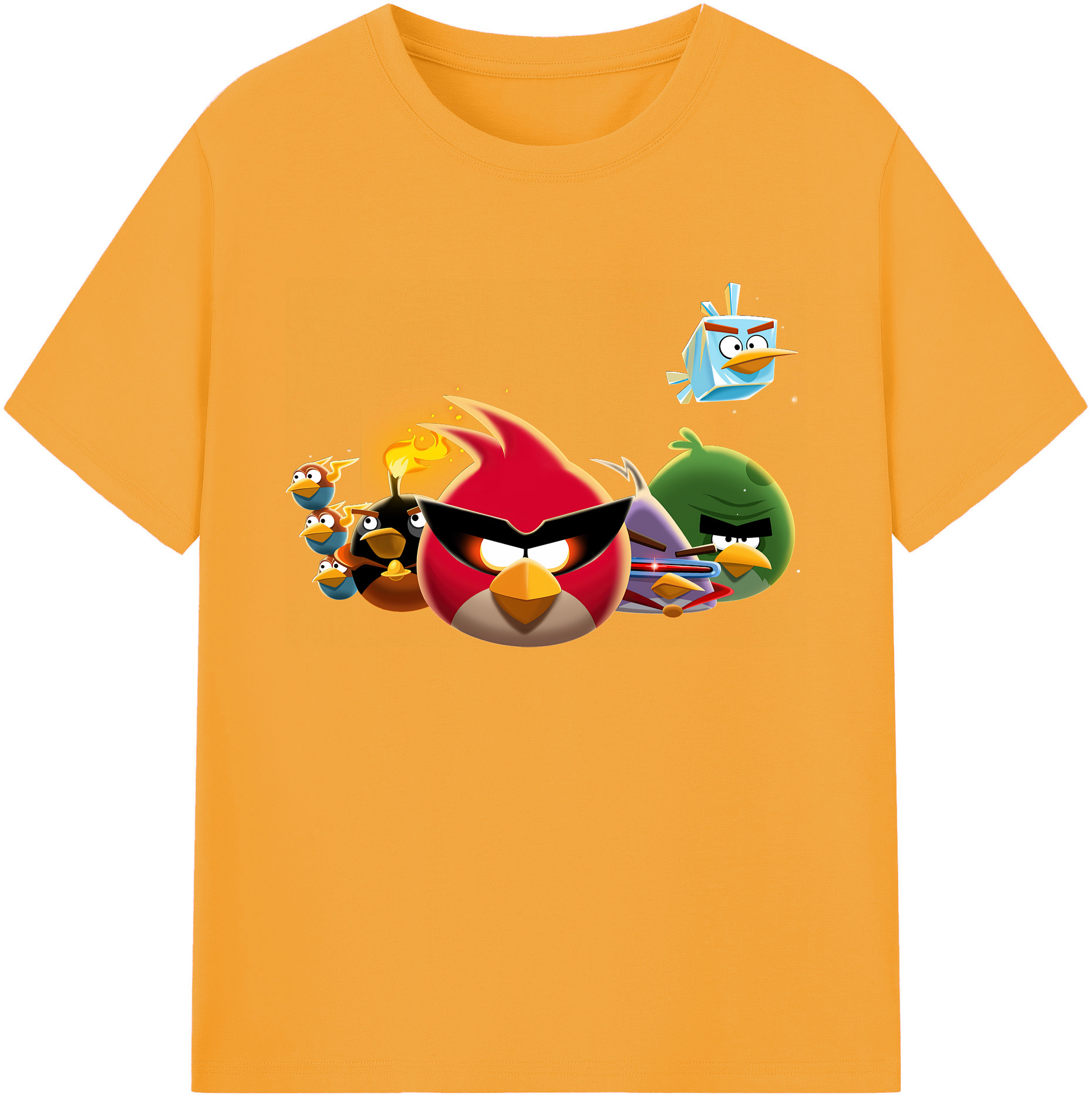 （画像用） Angry Birds アングリーバード 綿100％ メンズ半袖Tシャツ｜肌触りやわらか＆通気性