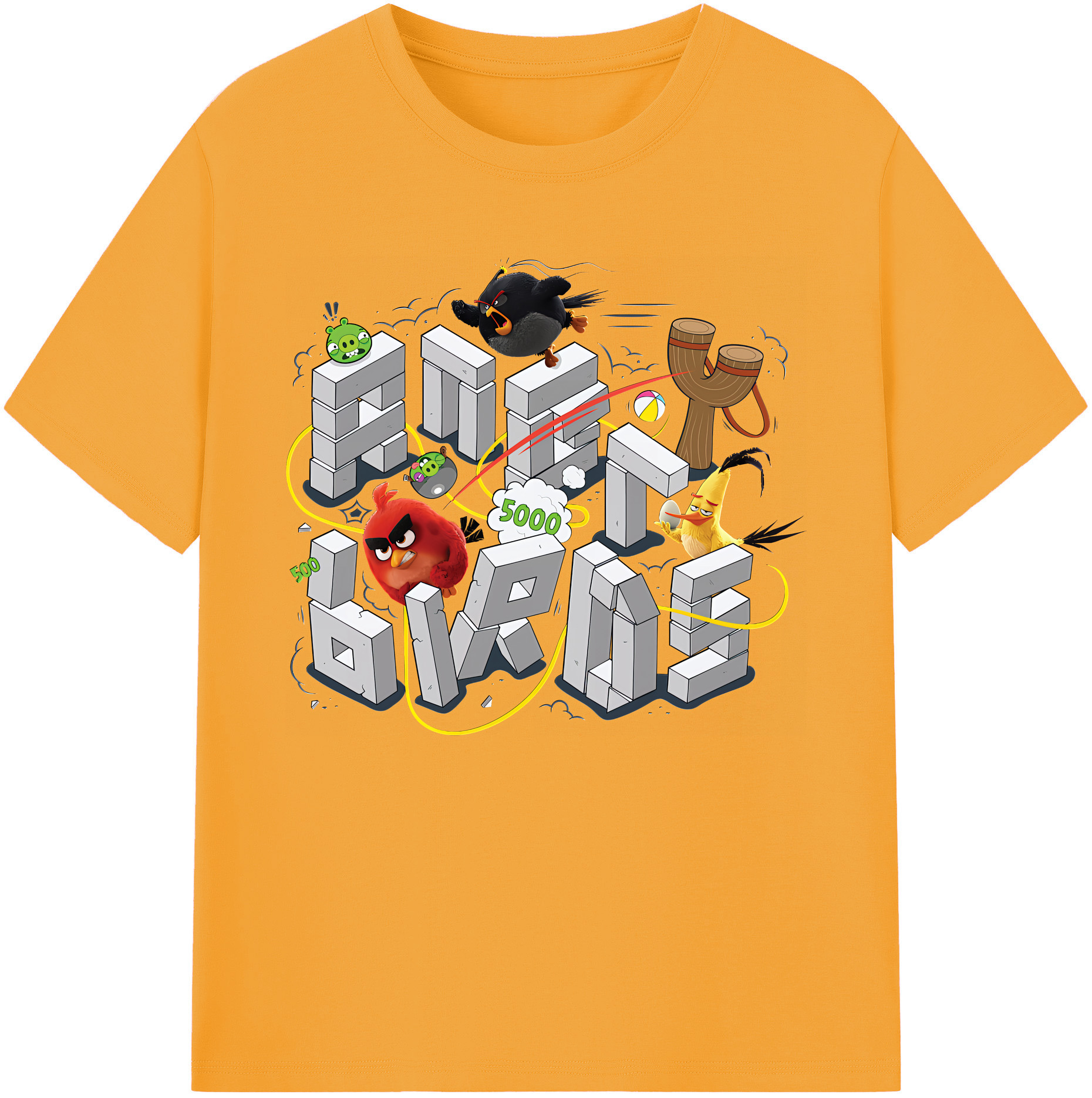 （画像用） Angry Birds アングリーバード 綿100％ メンズ半袖Tシャツ｜肌触りやわらか＆通気性