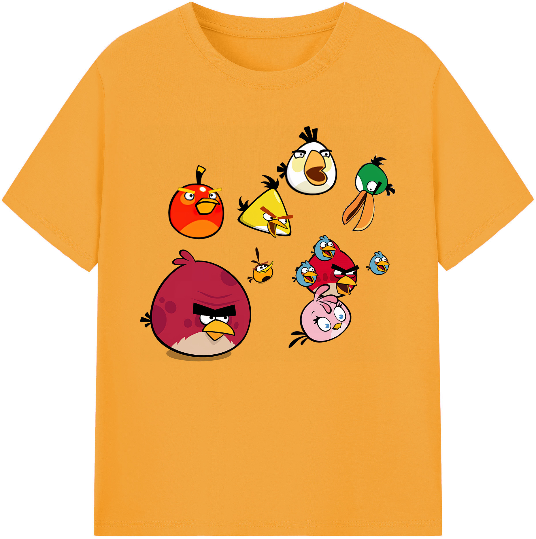 （画像用） Angry Birds アングリーバード 綿100％ メンズ半袖Tシャツ｜肌触りやわらか＆通気性