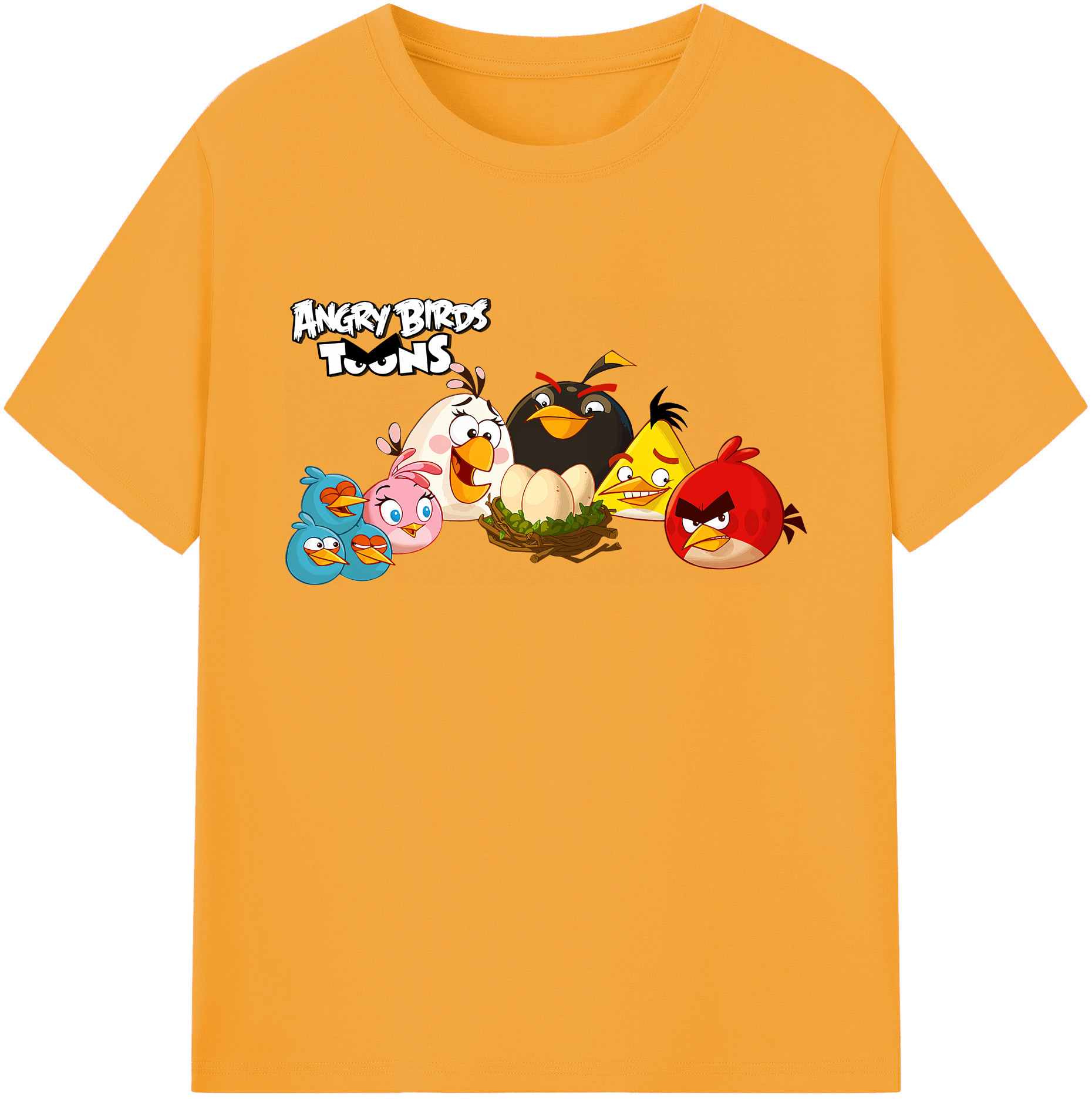（画像用） Angry Birds アングリーバード 綿100％ メンズ半袖Tシャツ｜肌触りやわらか＆通気性