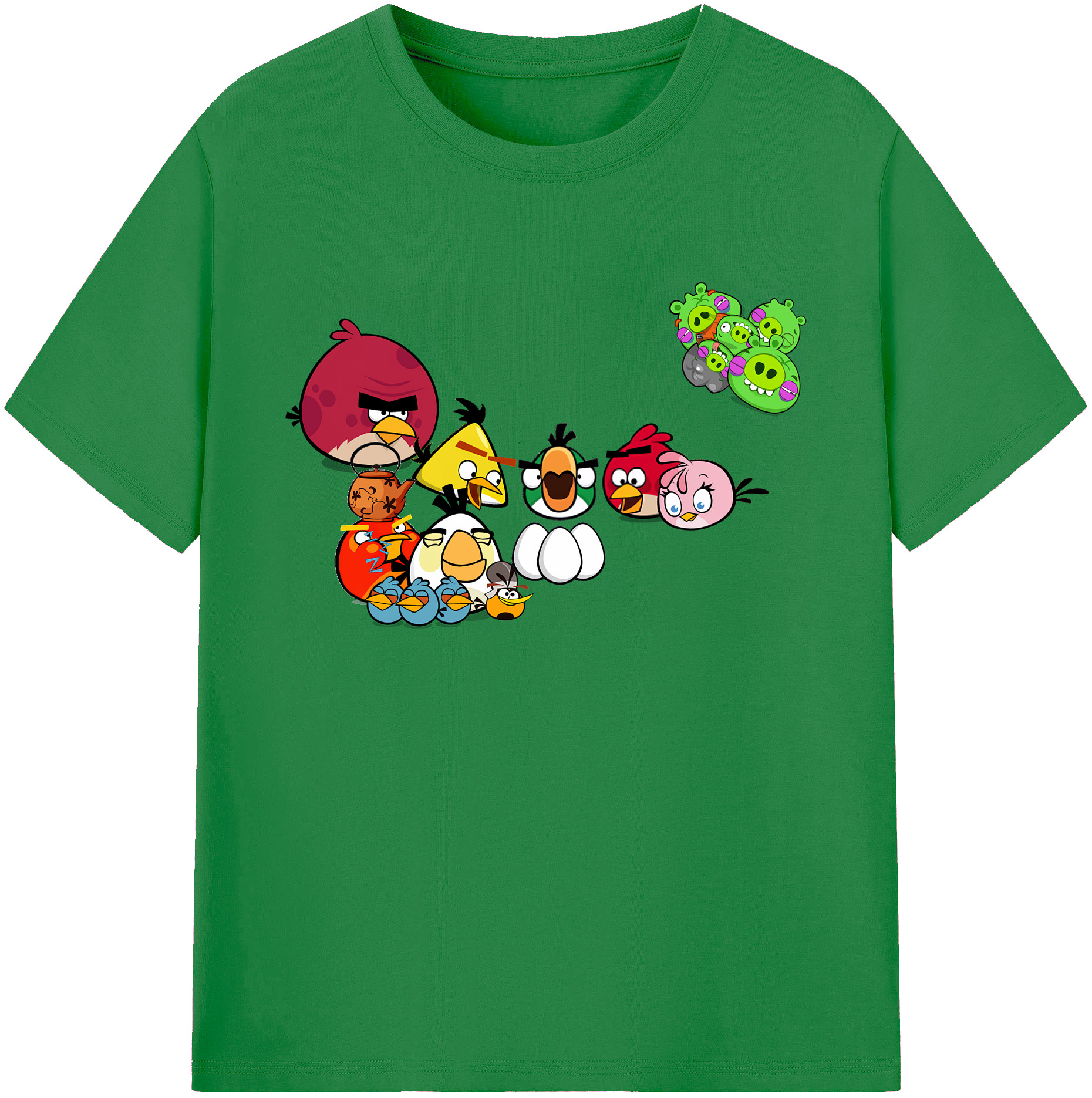 （画像用） Angry Birds アングリーバード 綿100％ メンズ半袖Tシャツ｜肌触りやわらか＆通気性