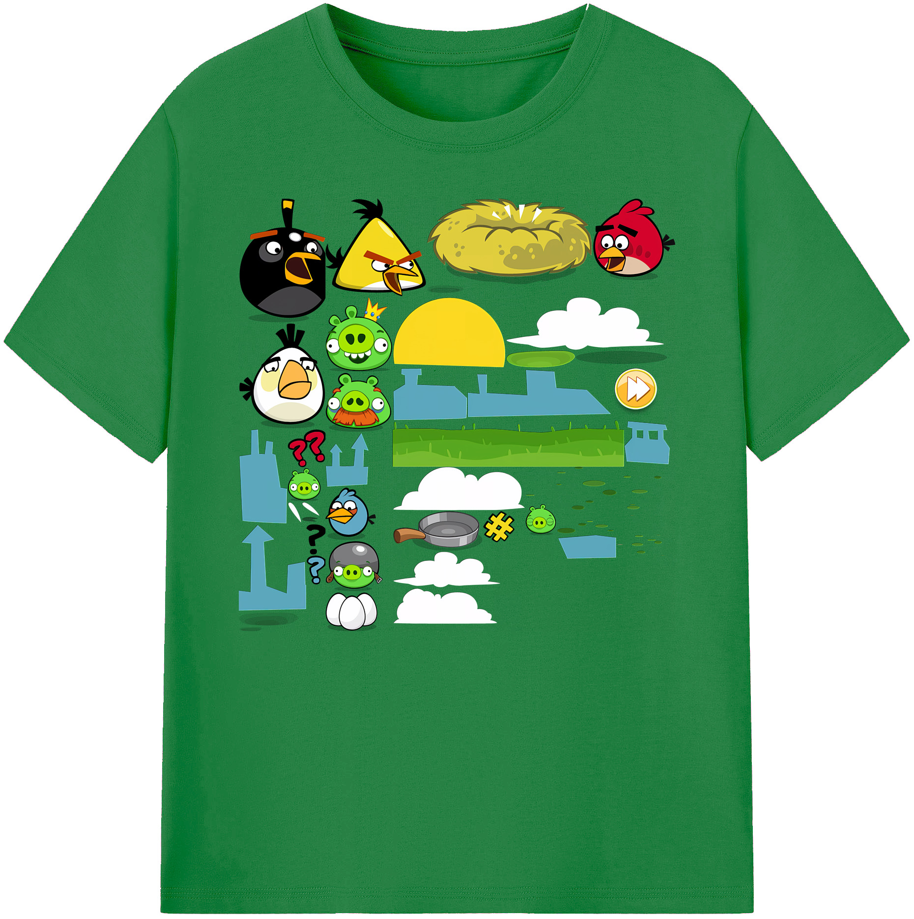 （画像用） Angry Birds アングリーバード 綿100％ メンズ半袖Tシャツ｜肌触りやわらか＆通気性