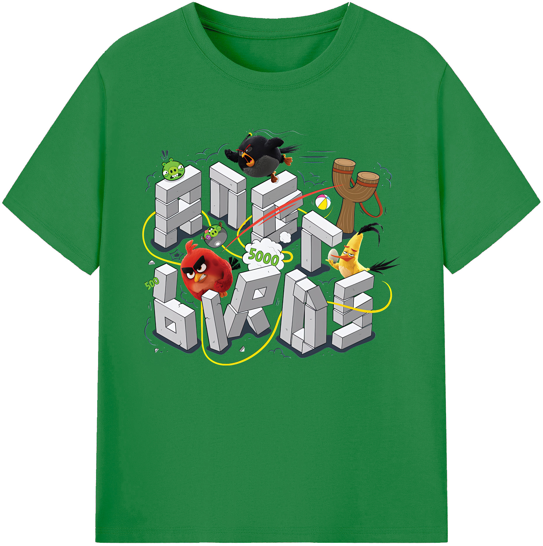 （画像用） Angry Birds アングリーバード 綿100％ メンズ半袖Tシャツ｜肌触りやわらか＆通気性