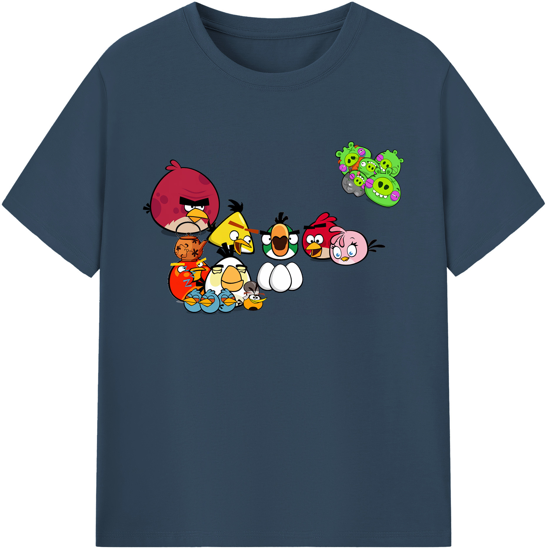 （画像用） Angry Birds アングリーバード 綿100％ メンズ半袖Tシャツ｜肌触りやわらか＆通気性