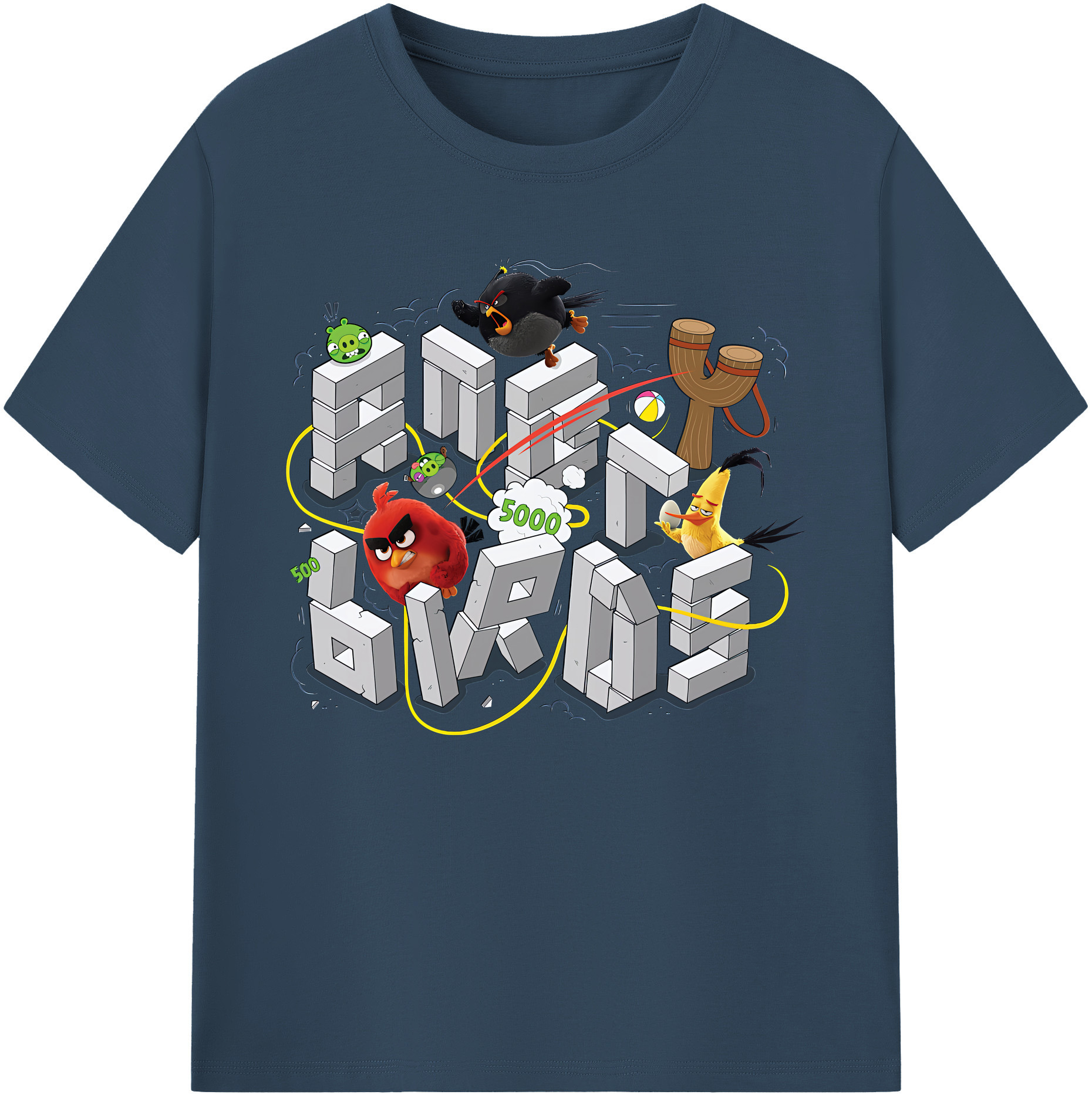 （画像用） Angry Birds アングリーバード 綿100％ メンズ半袖Tシャツ｜肌触りやわらか＆通気性