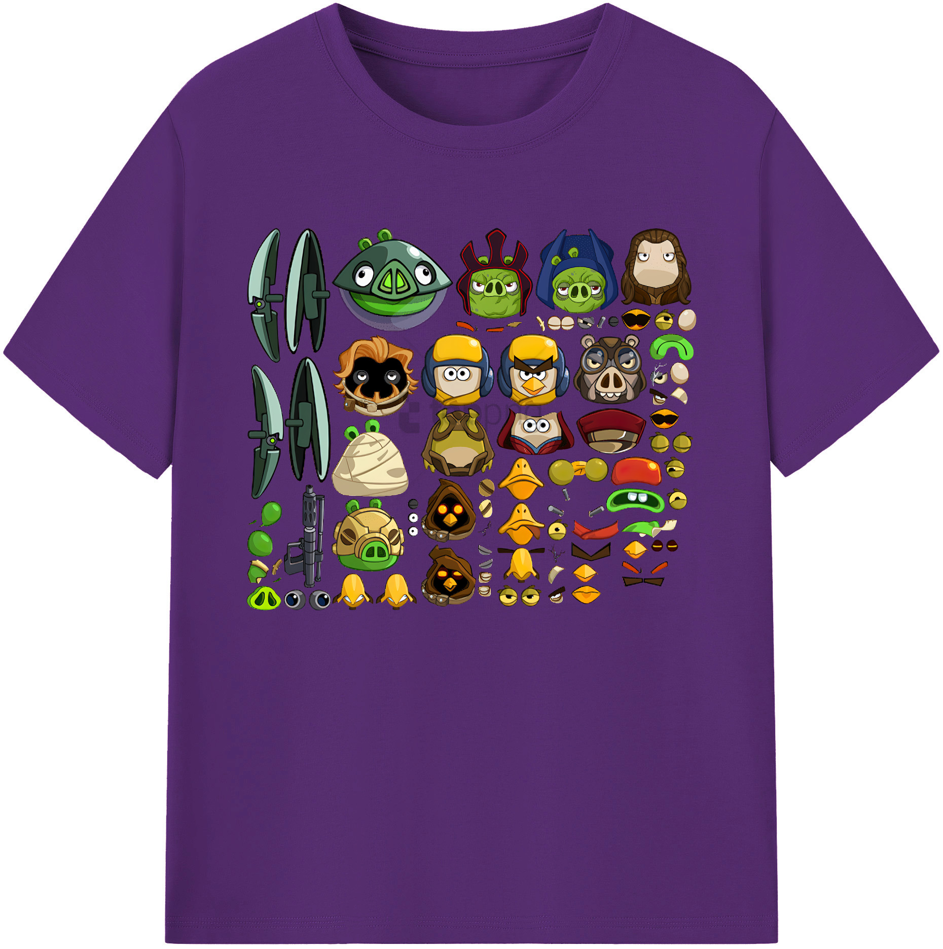（画像用） Angry Birds アングリーバード 綿100％ メンズ半袖Tシャツ｜肌触りやわらか＆通気性