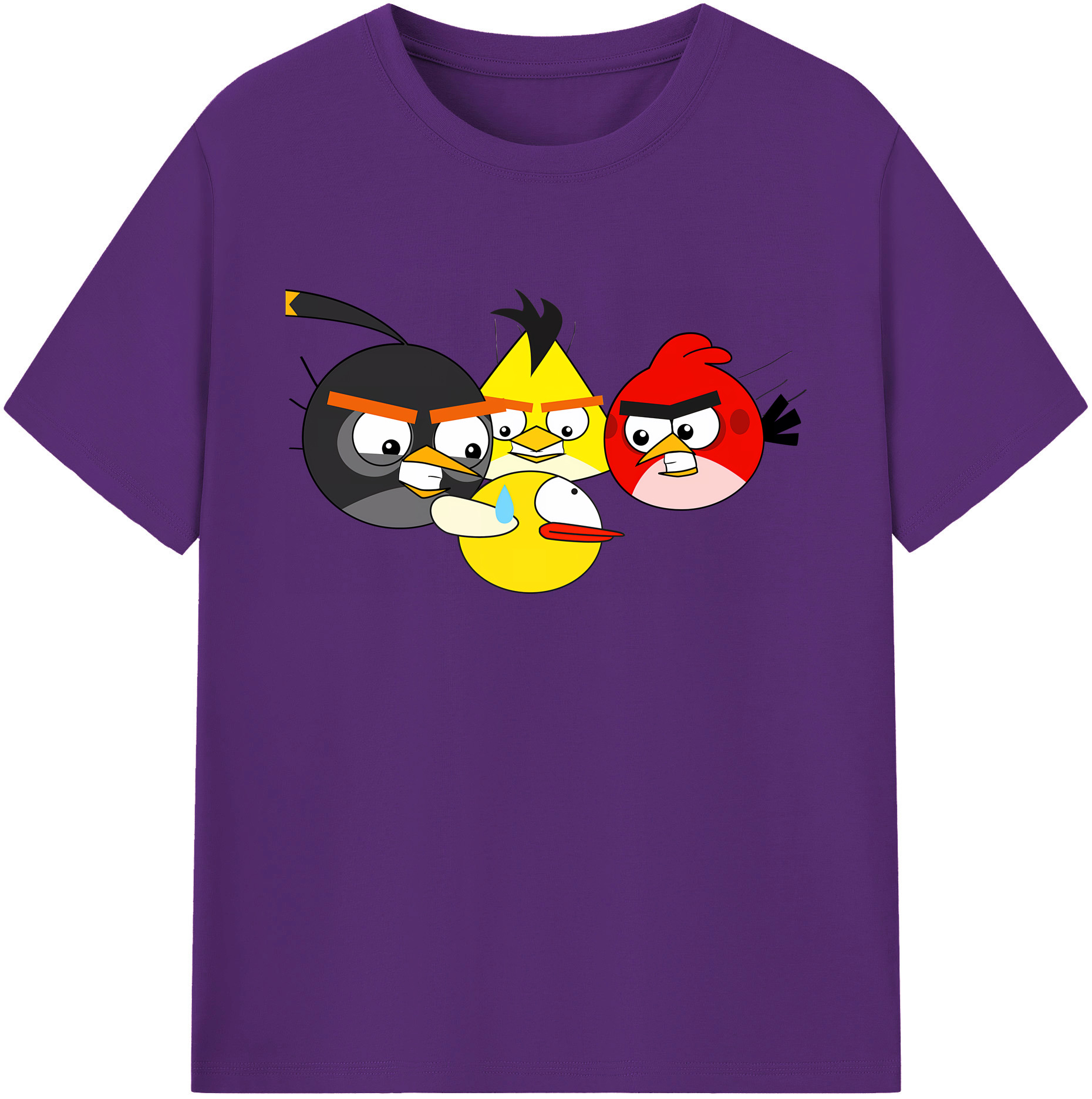 （画像用） Angry Birds アングリーバード 綿100％ メンズ半袖Tシャツ｜肌触りやわらか＆通気性