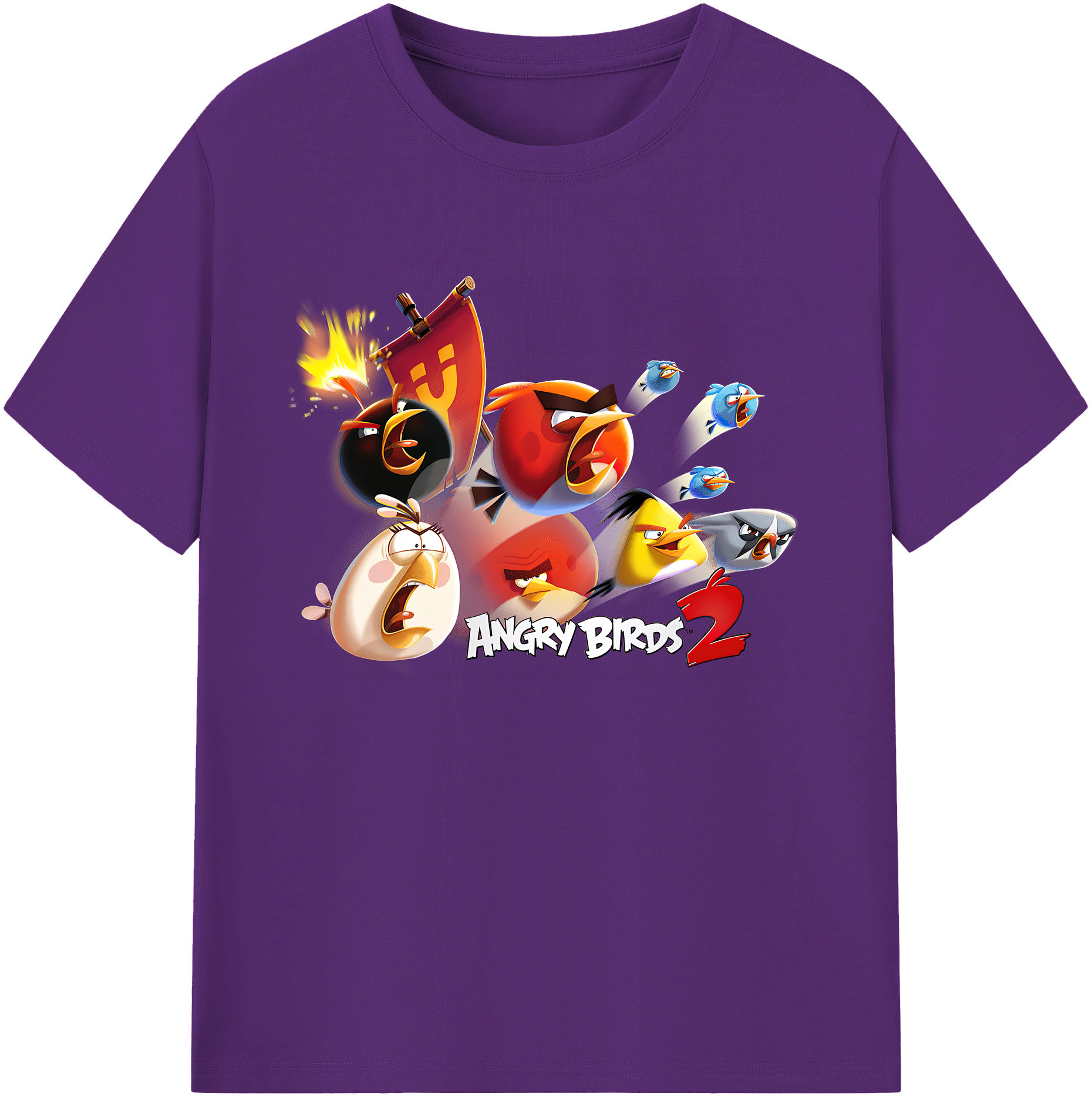 （画像用） Angry Birds アングリーバード 綿100％ メンズ半袖Tシャツ｜肌触りやわらか＆通気性