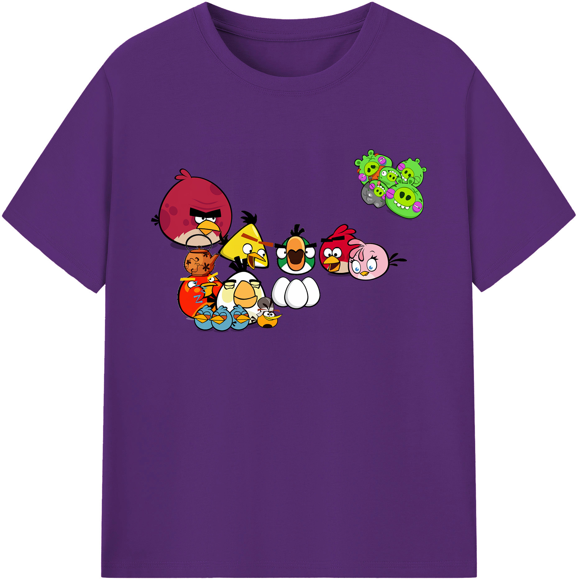 （画像用） Angry Birds アングリーバード 綿100％ メンズ半袖Tシャツ｜肌触りやわらか＆通気性