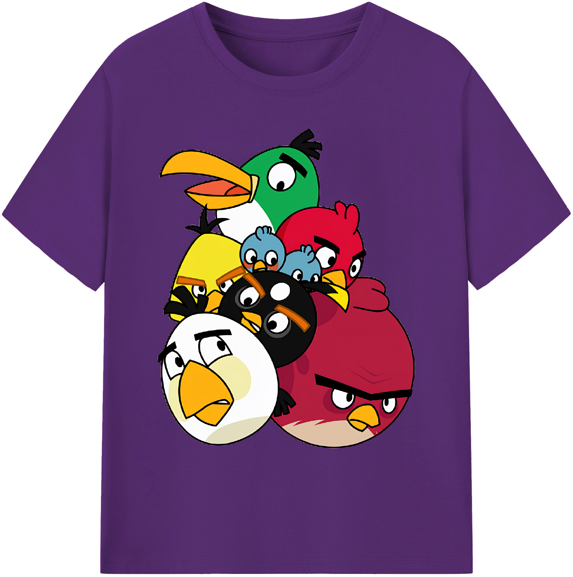 （画像用） Angry Birds アングリーバード 綿100％ メンズ半袖Tシャツ｜肌触りやわらか＆通気性