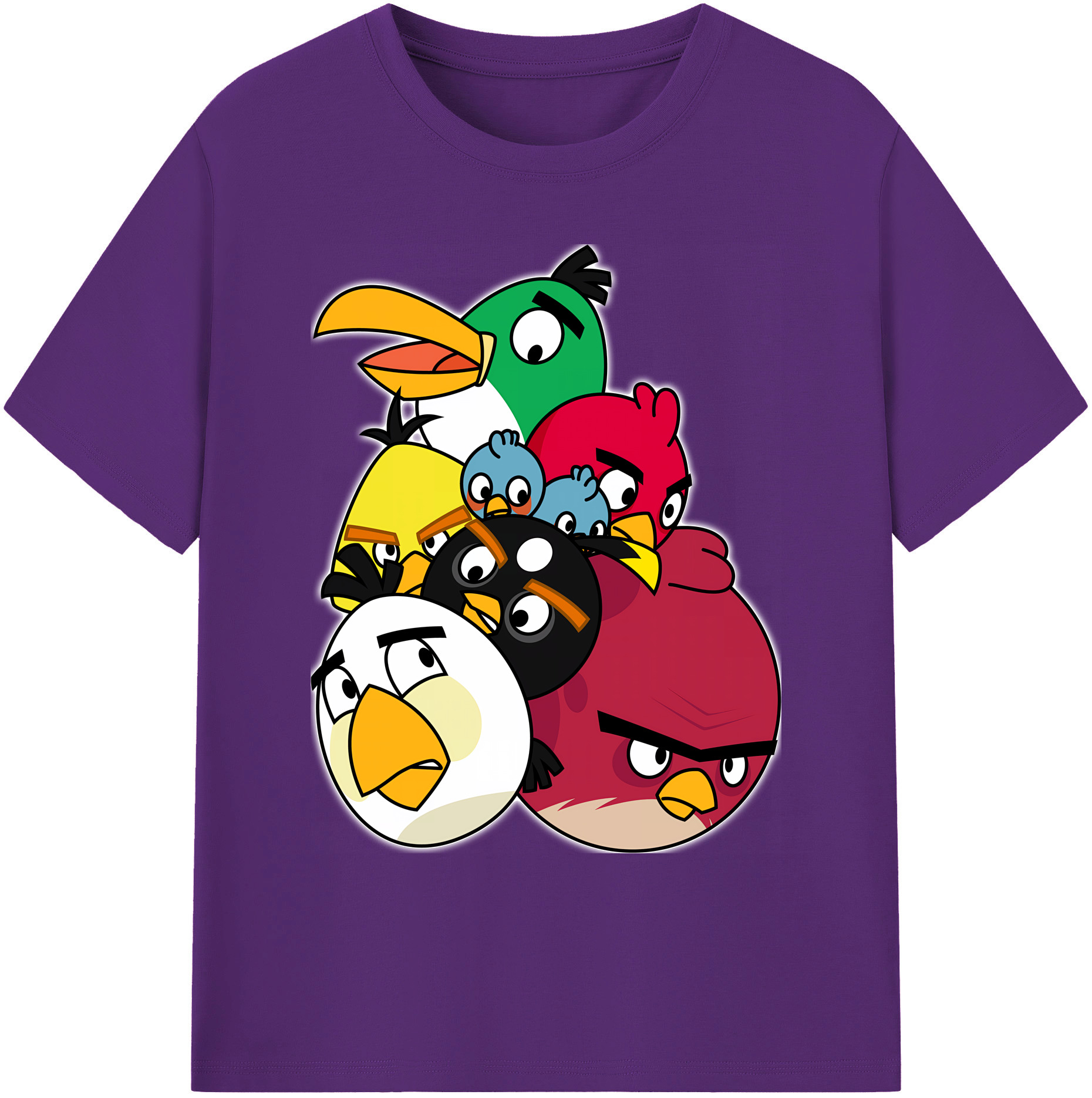 （画像用） Angry Birds アングリーバード 綿100％ メンズ半袖Tシャツ｜肌触りやわらか＆通気性