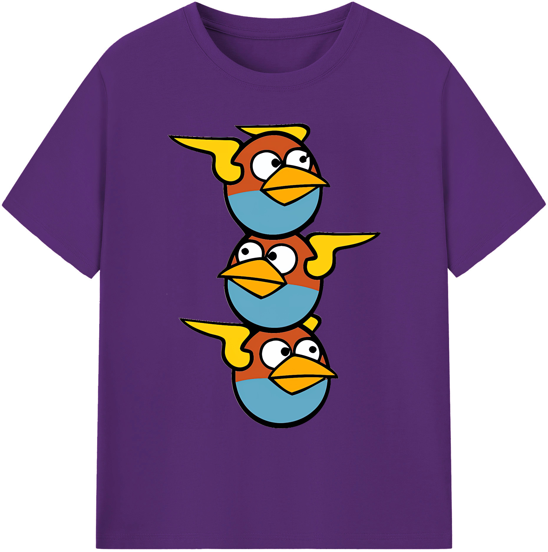 （画像用） Angry Birds アングリーバード 綿100％ メンズ半袖Tシャツ｜肌触りやわらか＆通気性