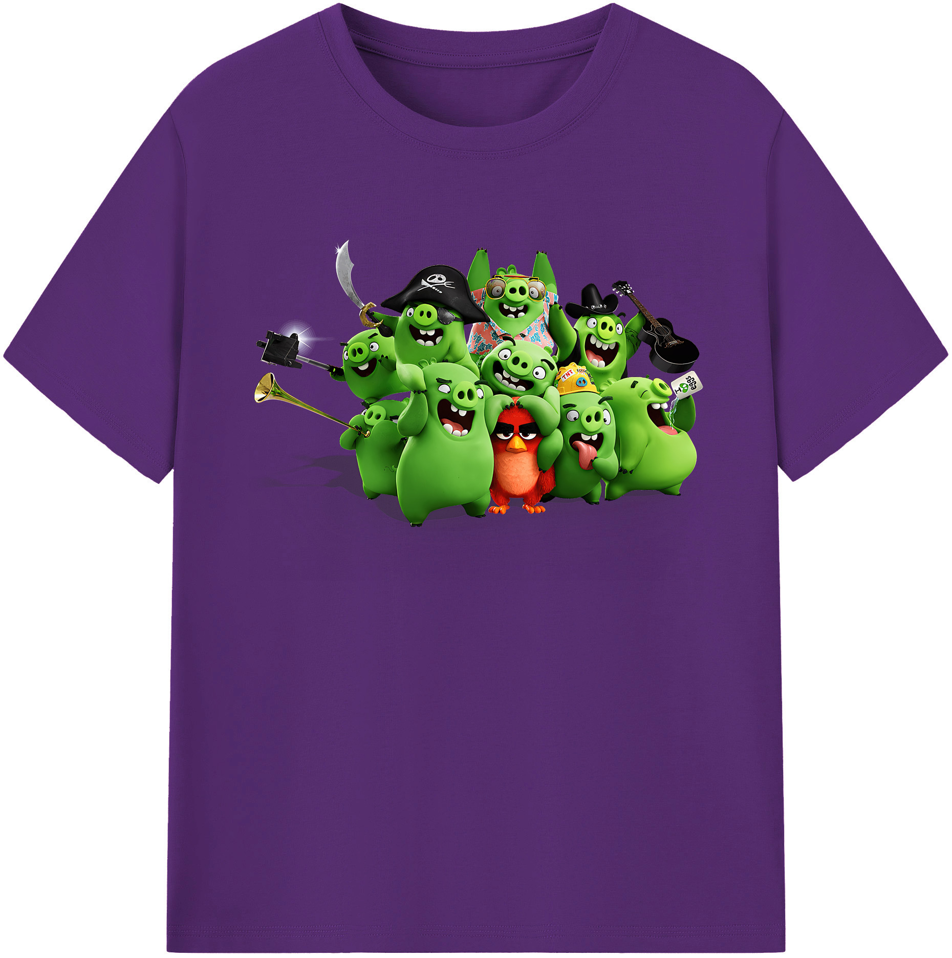 （画像用） Angry Birds アングリーバード 綿100％ メンズ半袖Tシャツ｜肌触りやわらか＆通気性