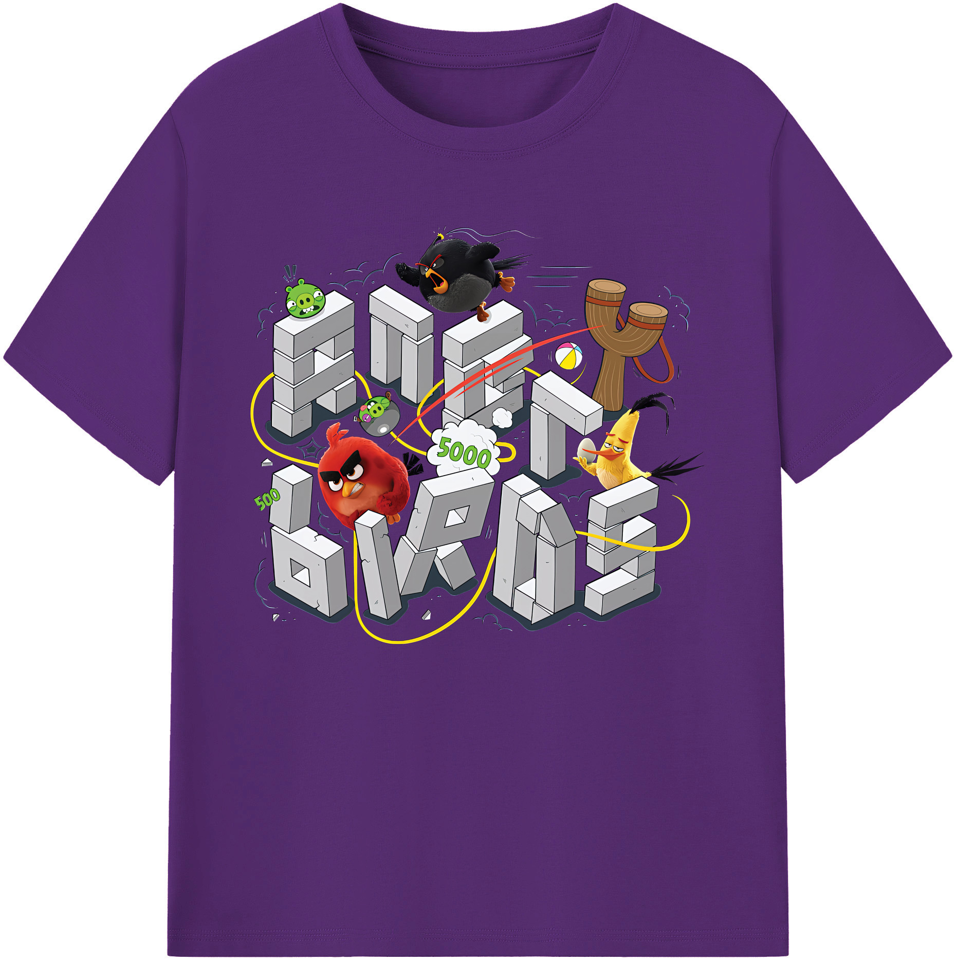 （画像用） Angry Birds アングリーバード 綿100％ メンズ半袖Tシャツ｜肌触りやわらか＆通気性