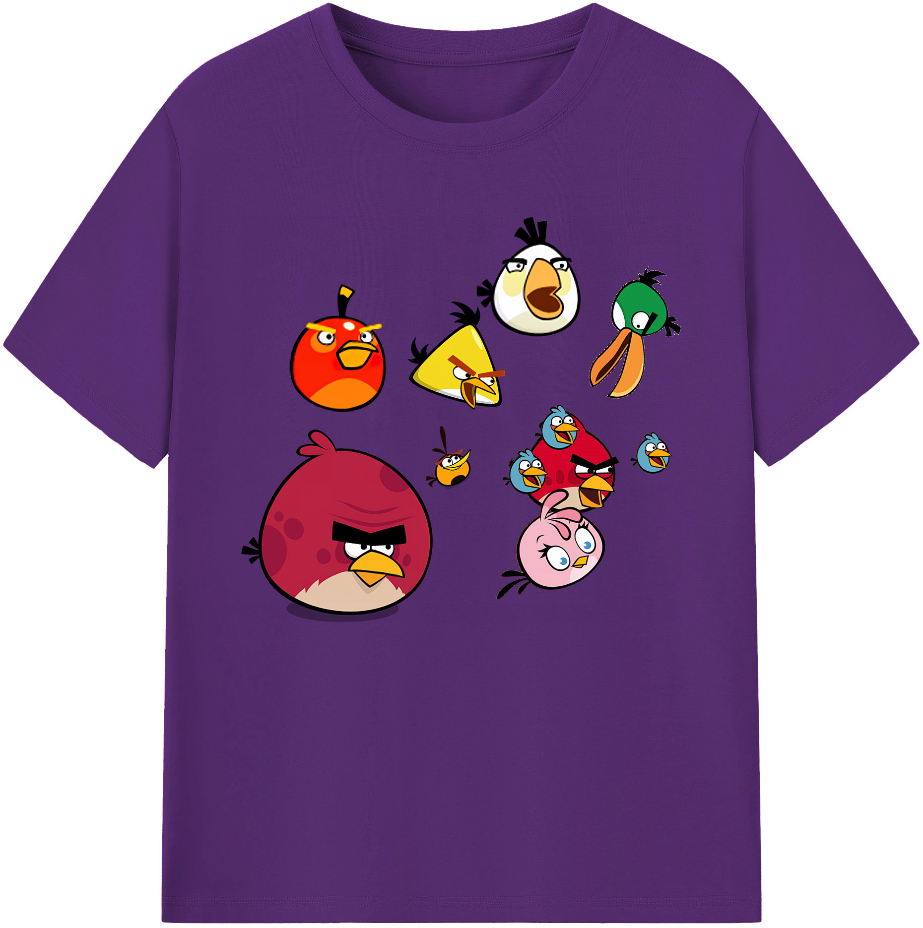 （画像用） Angry Birds アングリーバード 綿100％ メンズ半袖Tシャツ｜肌触りやわらか＆通気性