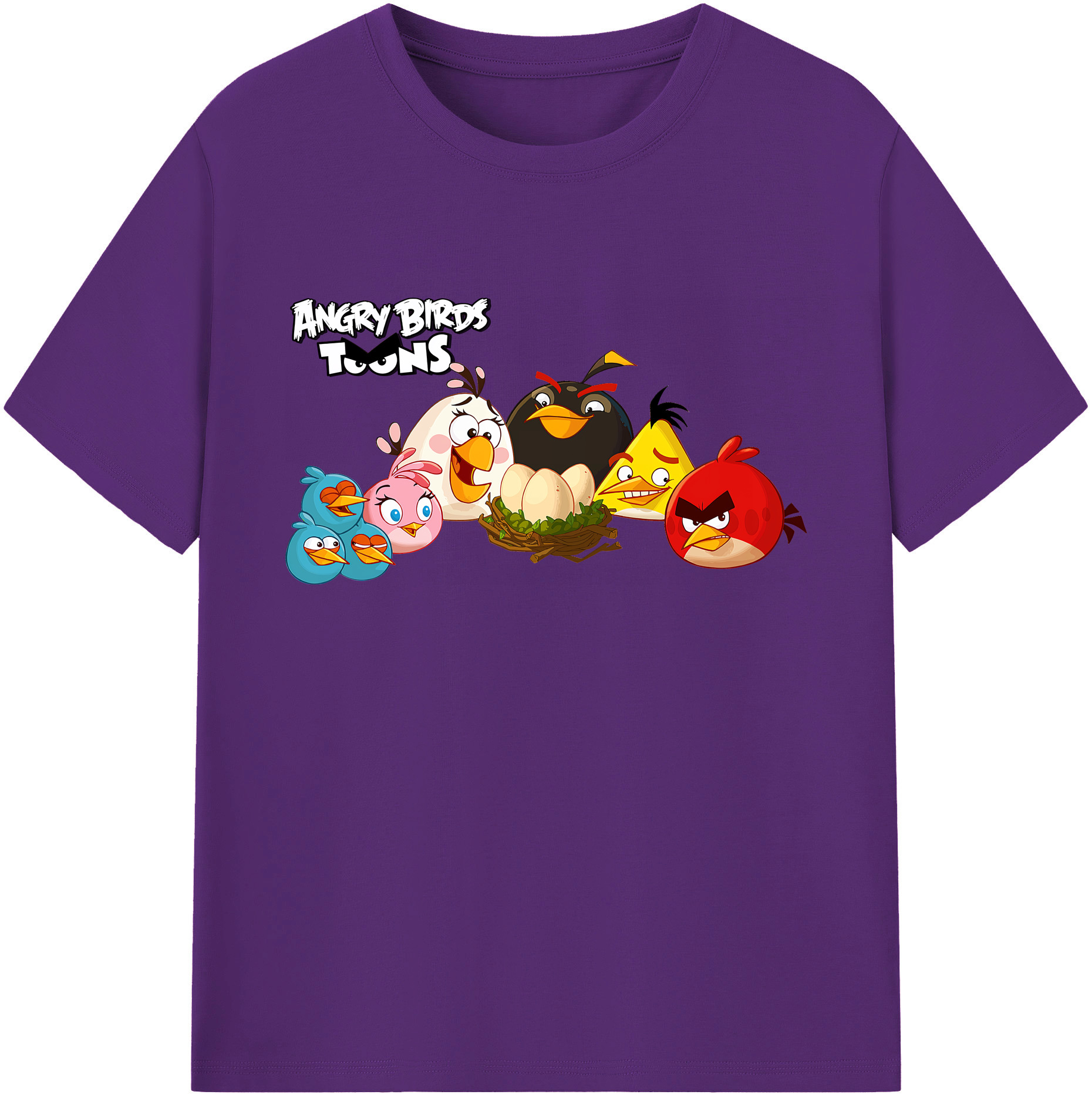 （画像用） Angry Birds アングリーバード 綿100％ メンズ半袖Tシャツ｜肌触りやわらか＆通気性