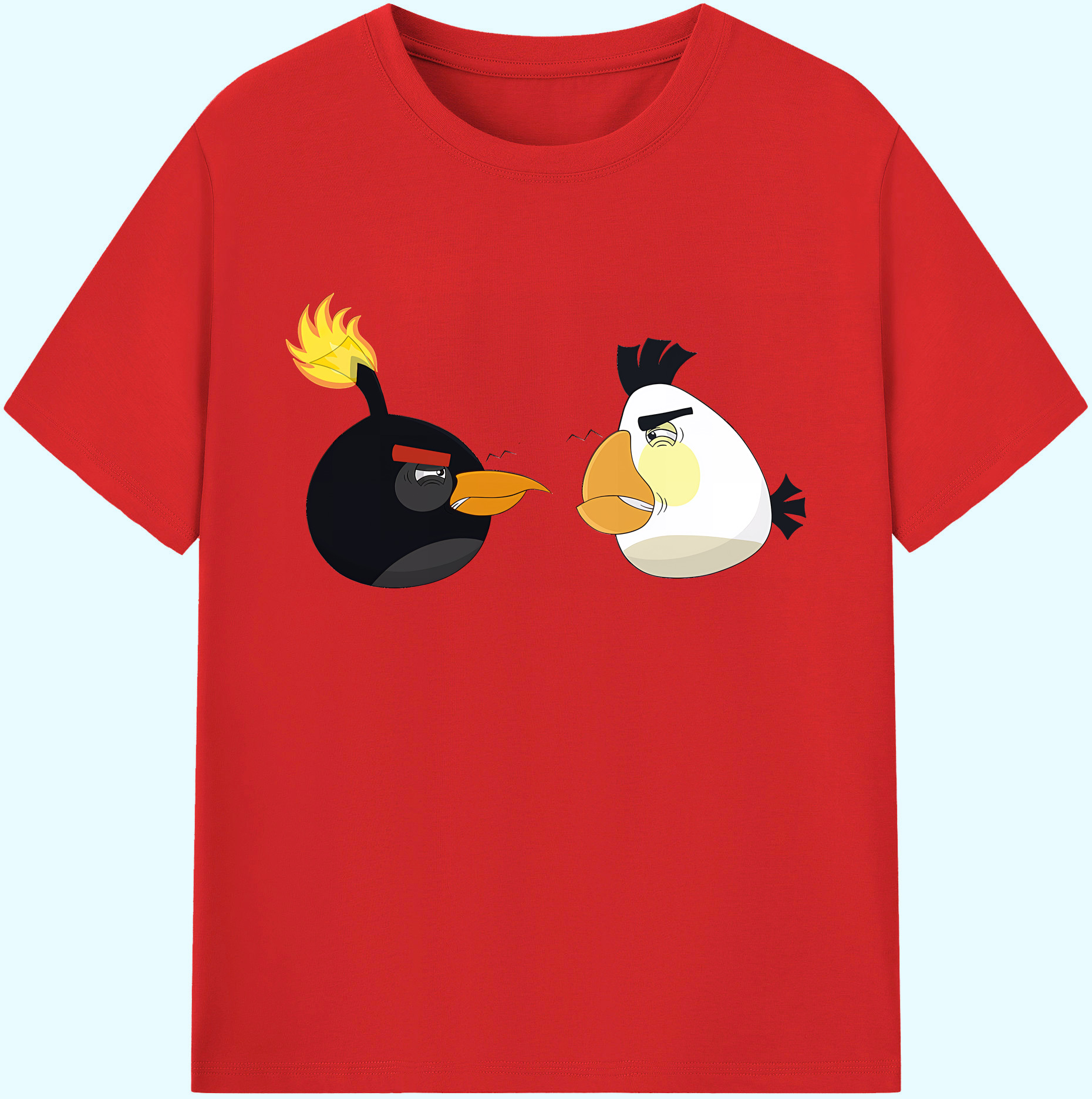（画像用） Angry Birds アングリーバード 綿100％ メンズ半袖Tシャツ｜肌触りやわらか＆通気性