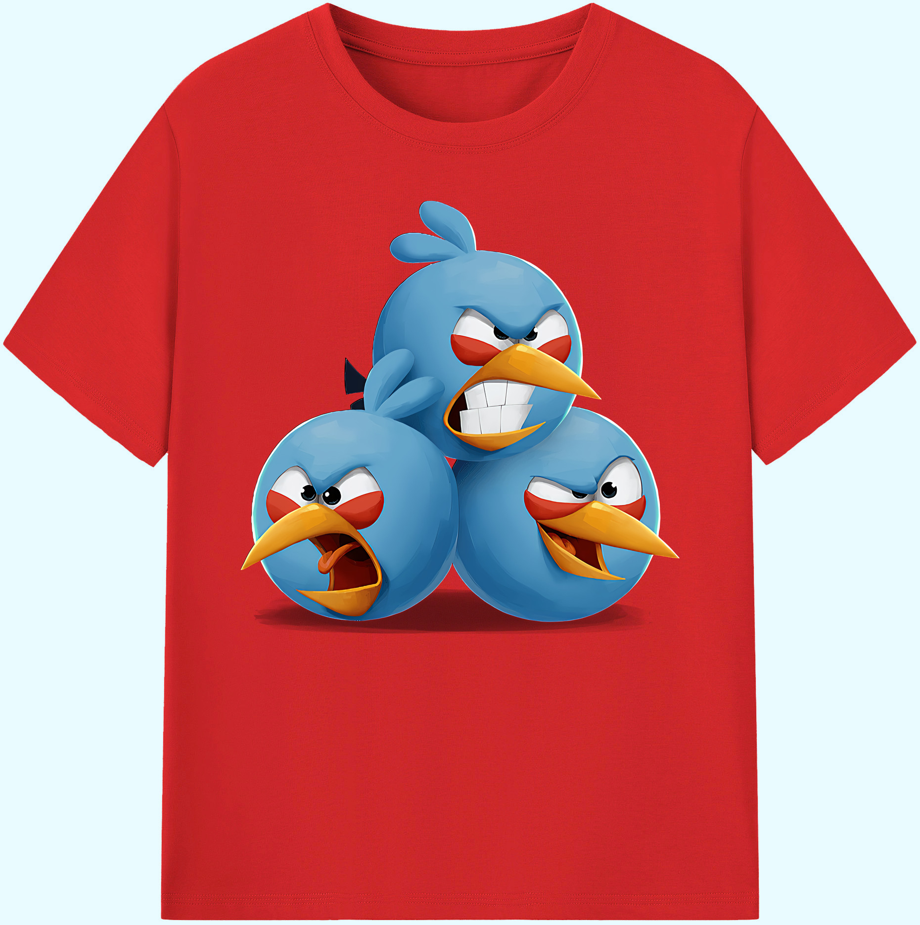 （画像用） Angry Birds アングリーバード 綿100％ メンズ半袖Tシャツ｜肌触りやわらか＆通気性