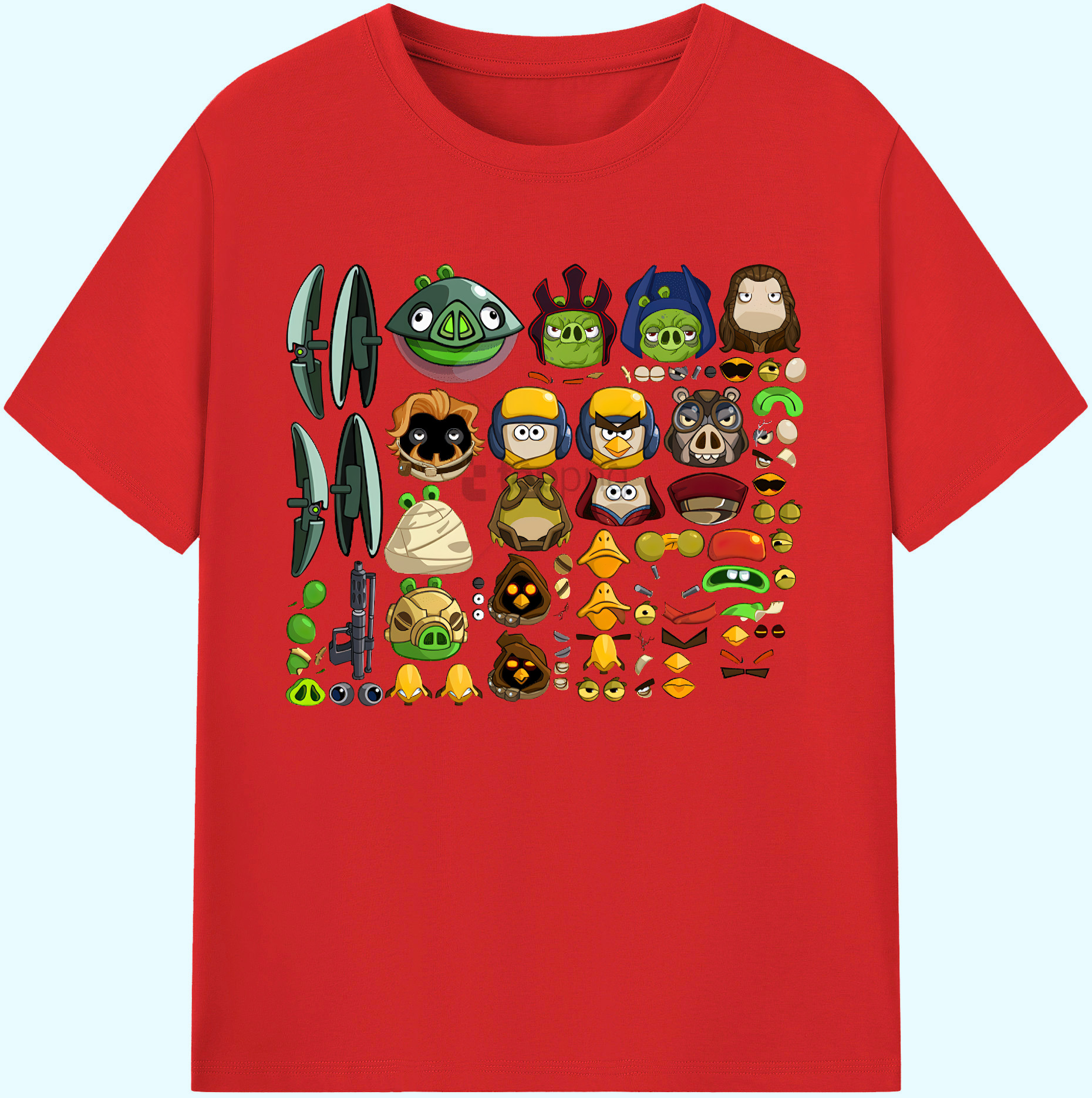 （画像用） Angry Birds アングリーバード 綿100％ メンズ半袖Tシャツ｜肌触りやわらか＆通気性