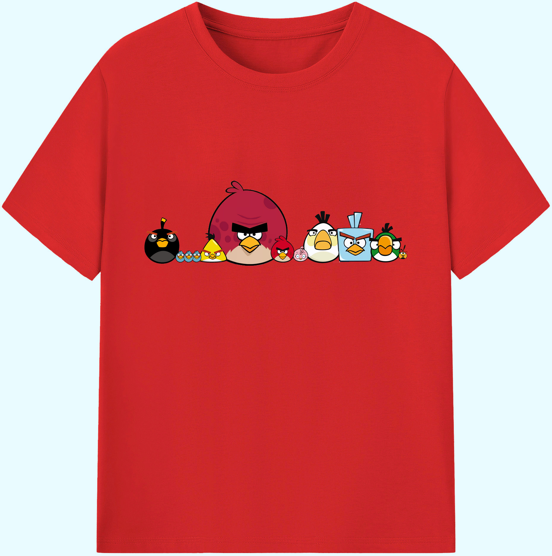 （画像用） Angry Birds アングリーバード 綿100％ メンズ半袖Tシャツ｜肌触りやわらか＆通気性