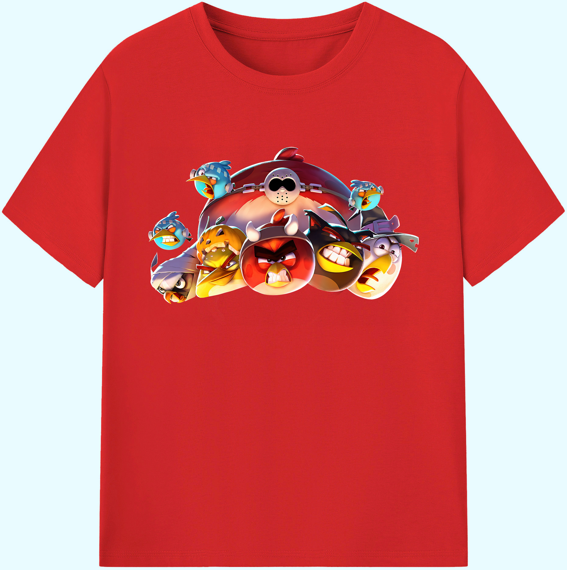 （画像用） Angry Birds アングリーバード 綿100％ メンズ半袖Tシャツ｜肌触りやわらか＆通気性