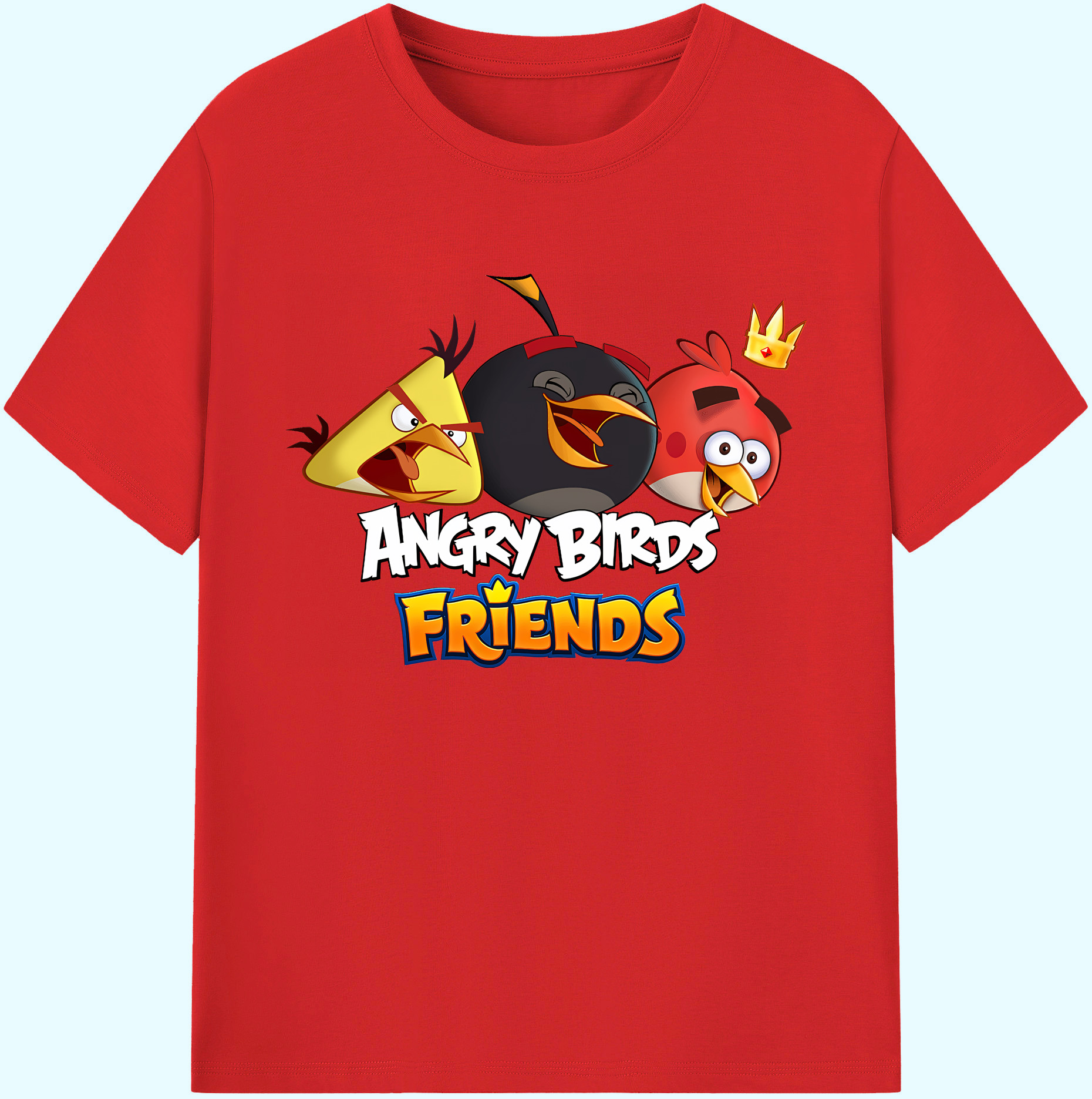 （画像用） Angry Birds アングリーバード 綿100％ メンズ半袖Tシャツ｜肌触りやわらか＆通気性