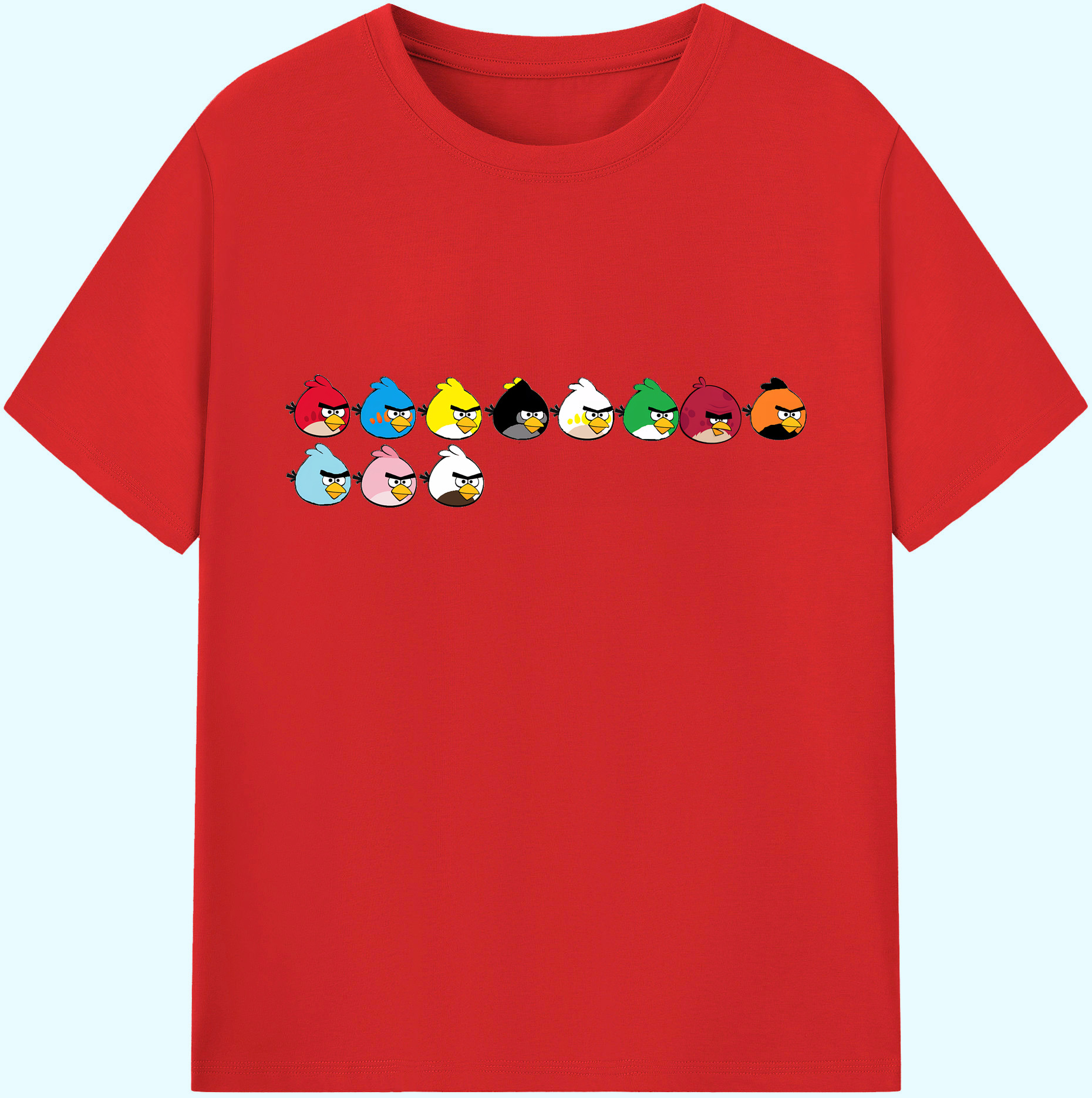 （画像用） Angry Birds アングリーバード 綿100％ メンズ半袖Tシャツ｜肌触りやわらか＆通気性