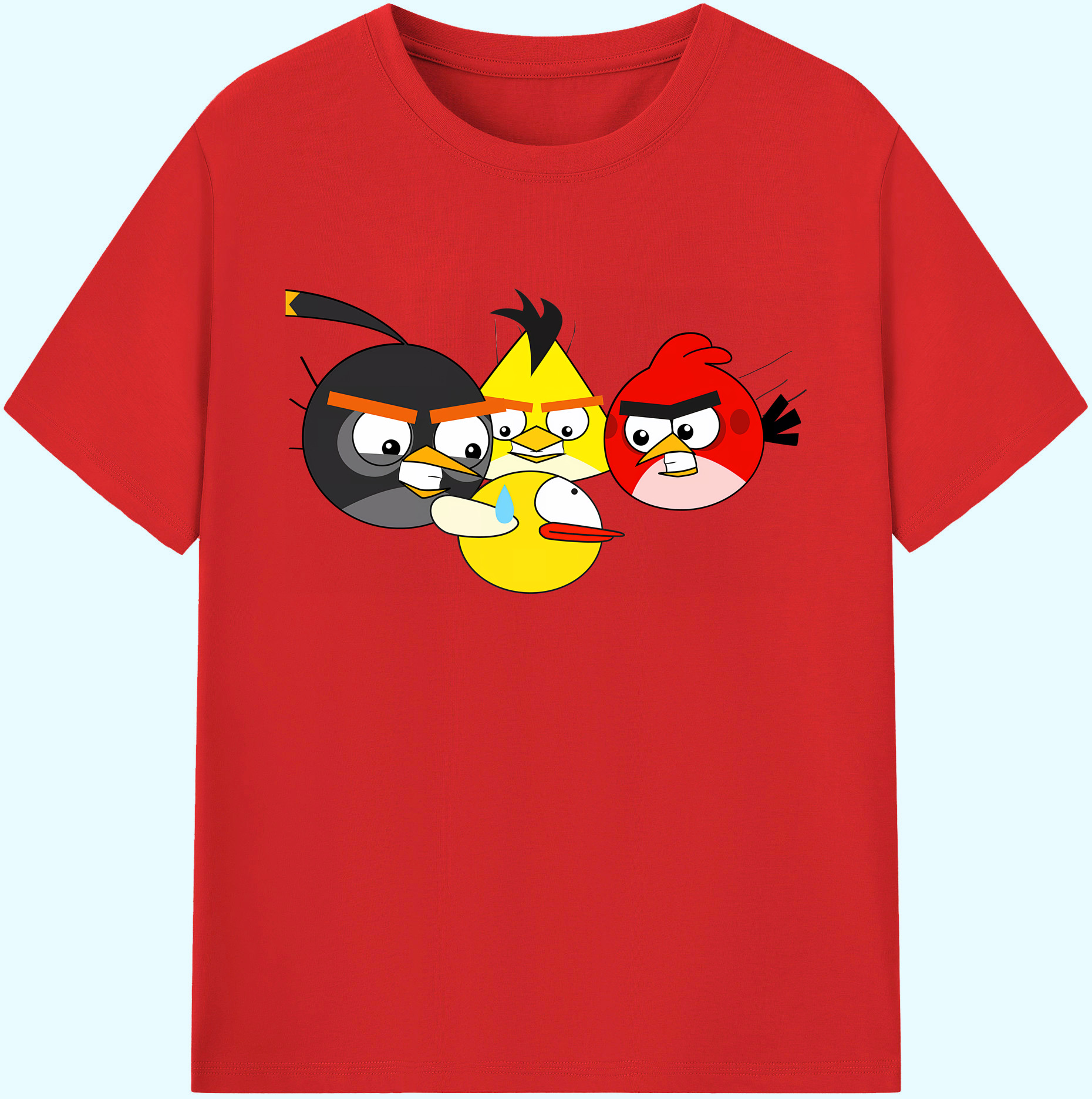 （画像用） Angry Birds アングリーバード 綿100％ メンズ半袖Tシャツ｜肌触りやわらか＆通気性