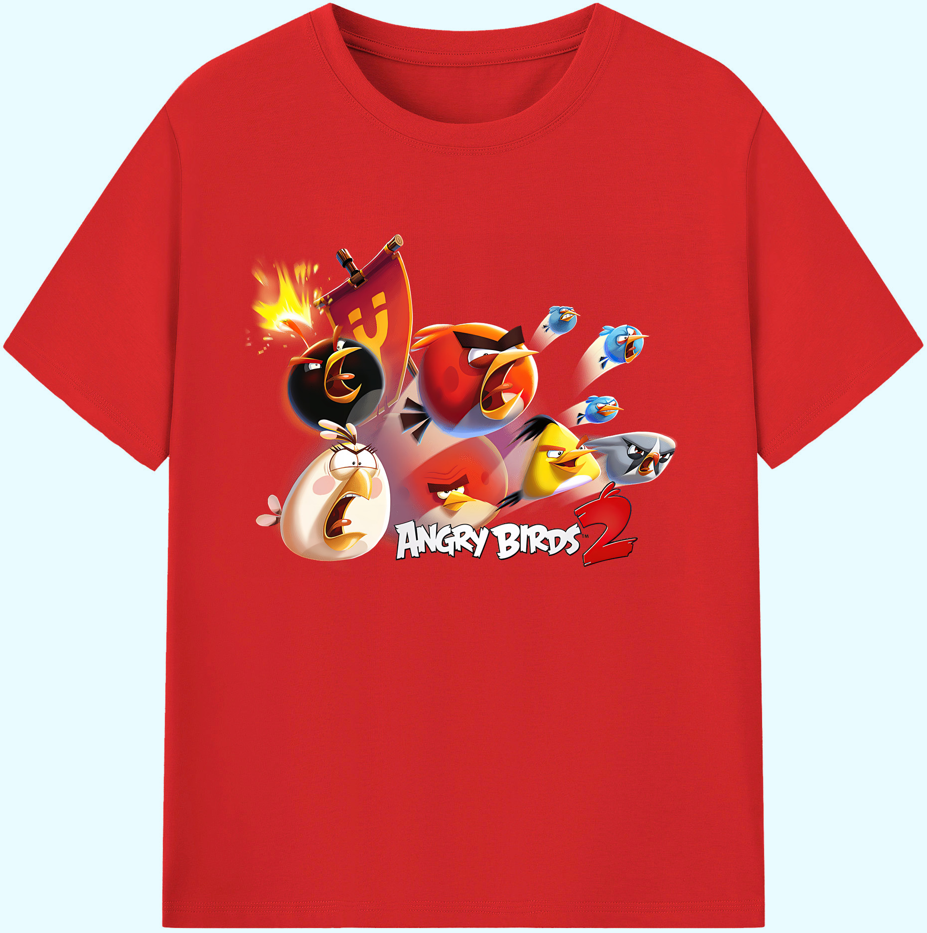 （画像用） Angry Birds アングリーバード 綿100％ メンズ半袖Tシャツ｜肌触りやわらか＆通気性